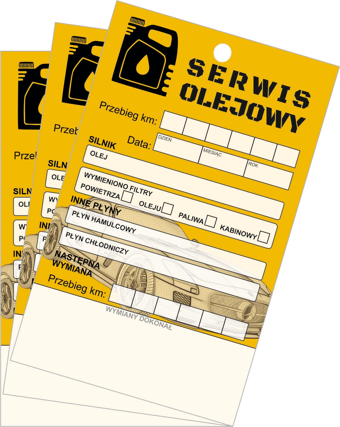 Zawieszki serwisowe, 100 szt, wymiana oleju zawieszka serwisowa