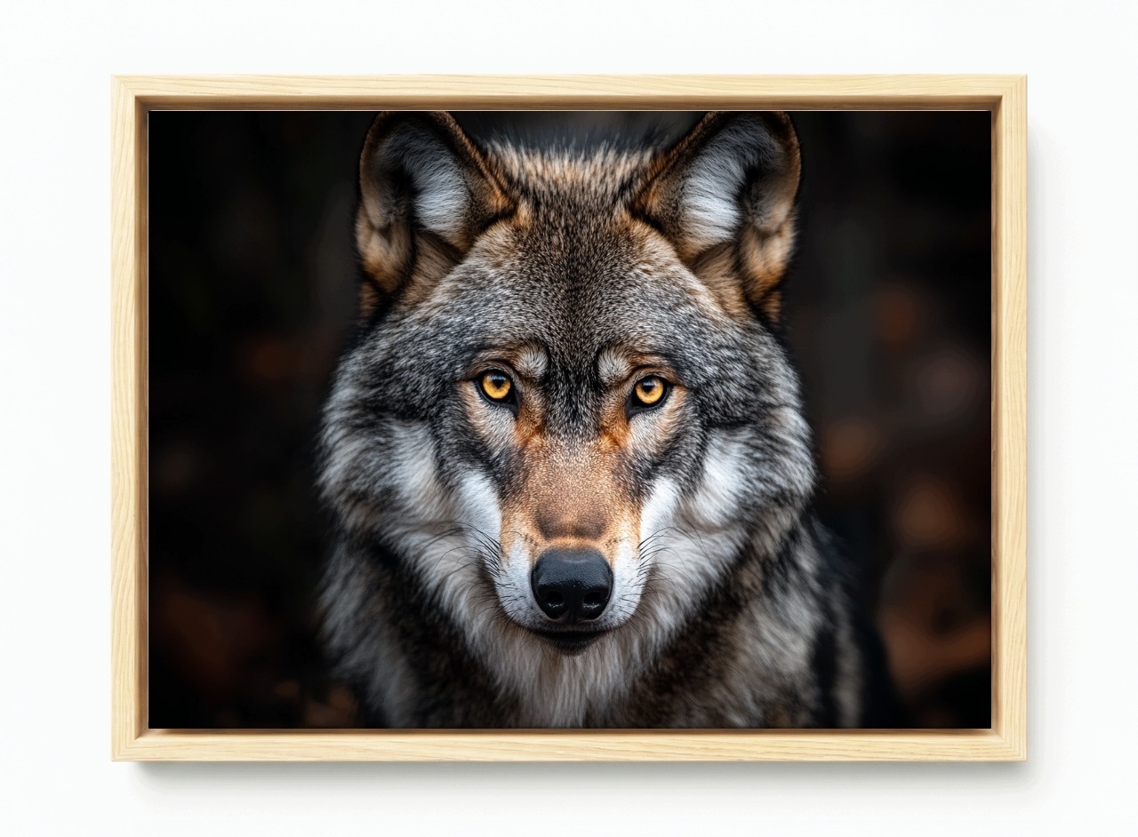 Obraz Rám Americký Box Zvíře Fauna Dravec Vlk Les Portrét 60x40