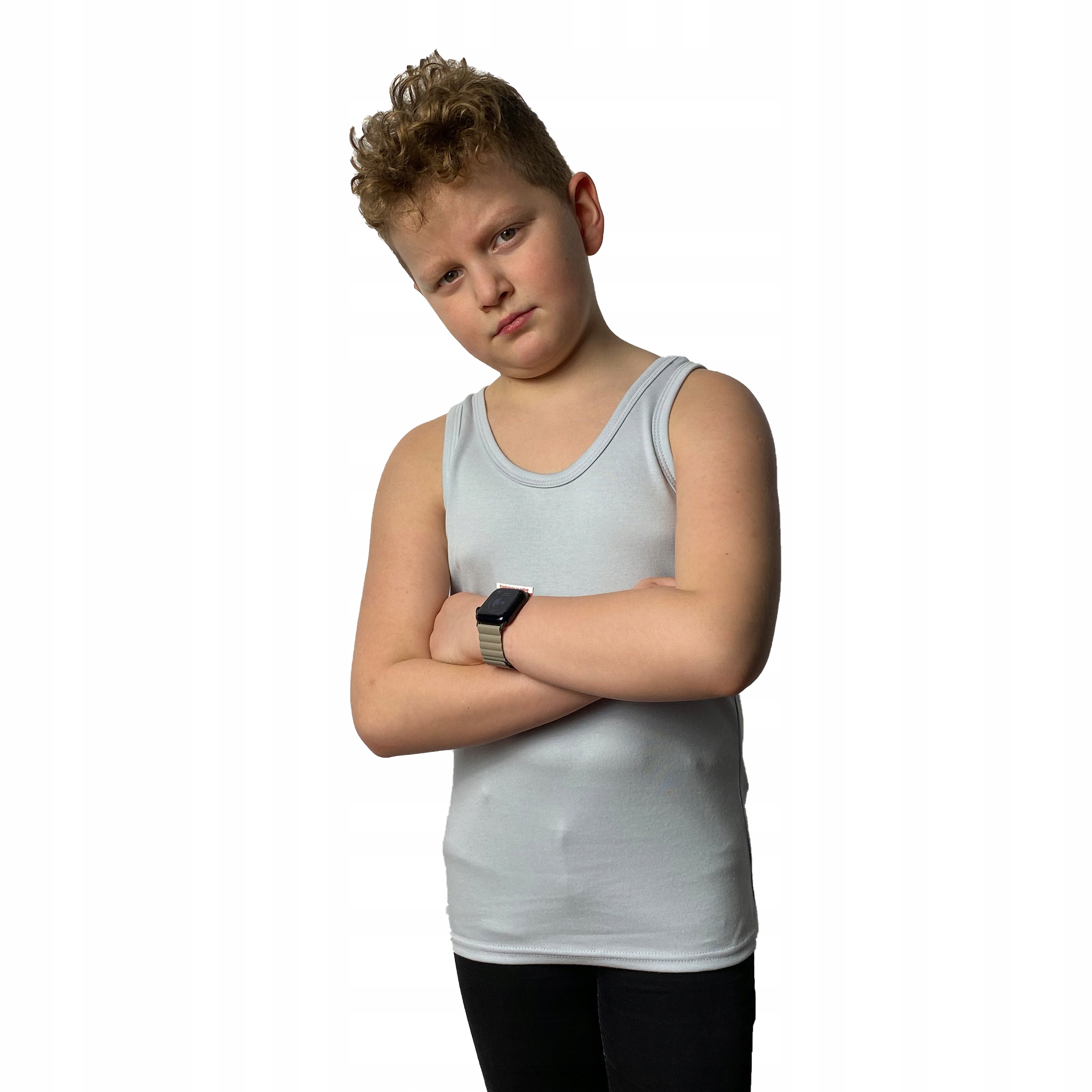 

Podkoszulka dziecięca na ramiączka 164 szary