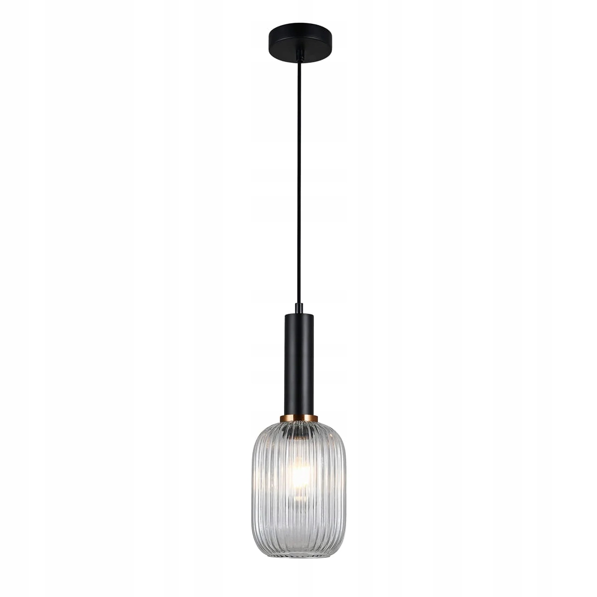 Závesná lampa Italux Antiola moderná čierna PND-5588-1M-BK+CL