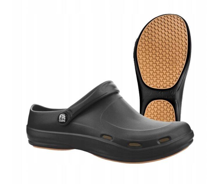 Klapki medyczne gastronomiczne chodaki czarne FitClog r. 44