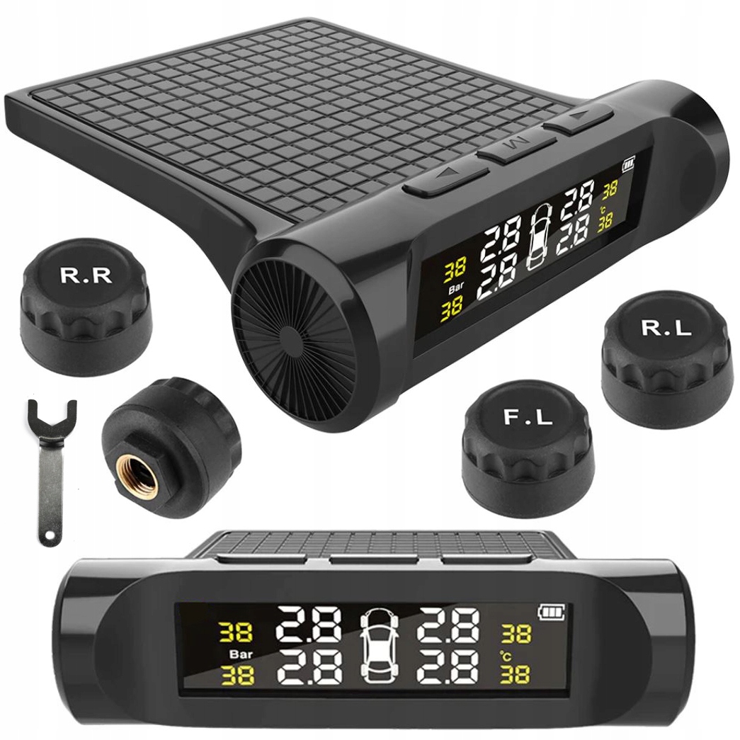 

4 Czujniki Ciśnienia W Kołach i Temp Opon Tpms LCD