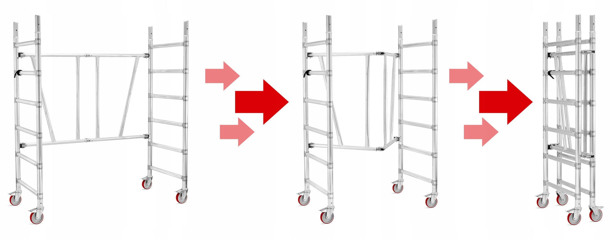 Rusztowanie aluminiowe jezdne składane FARAONE COMPACT XS 160 x 75 cm 160 pakiet  A+B+C - 5,70 m — 25