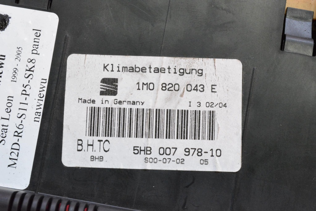 control panel air conditioning devices KLIMY 1M0820043E SEAT LEON 1 and 99-05