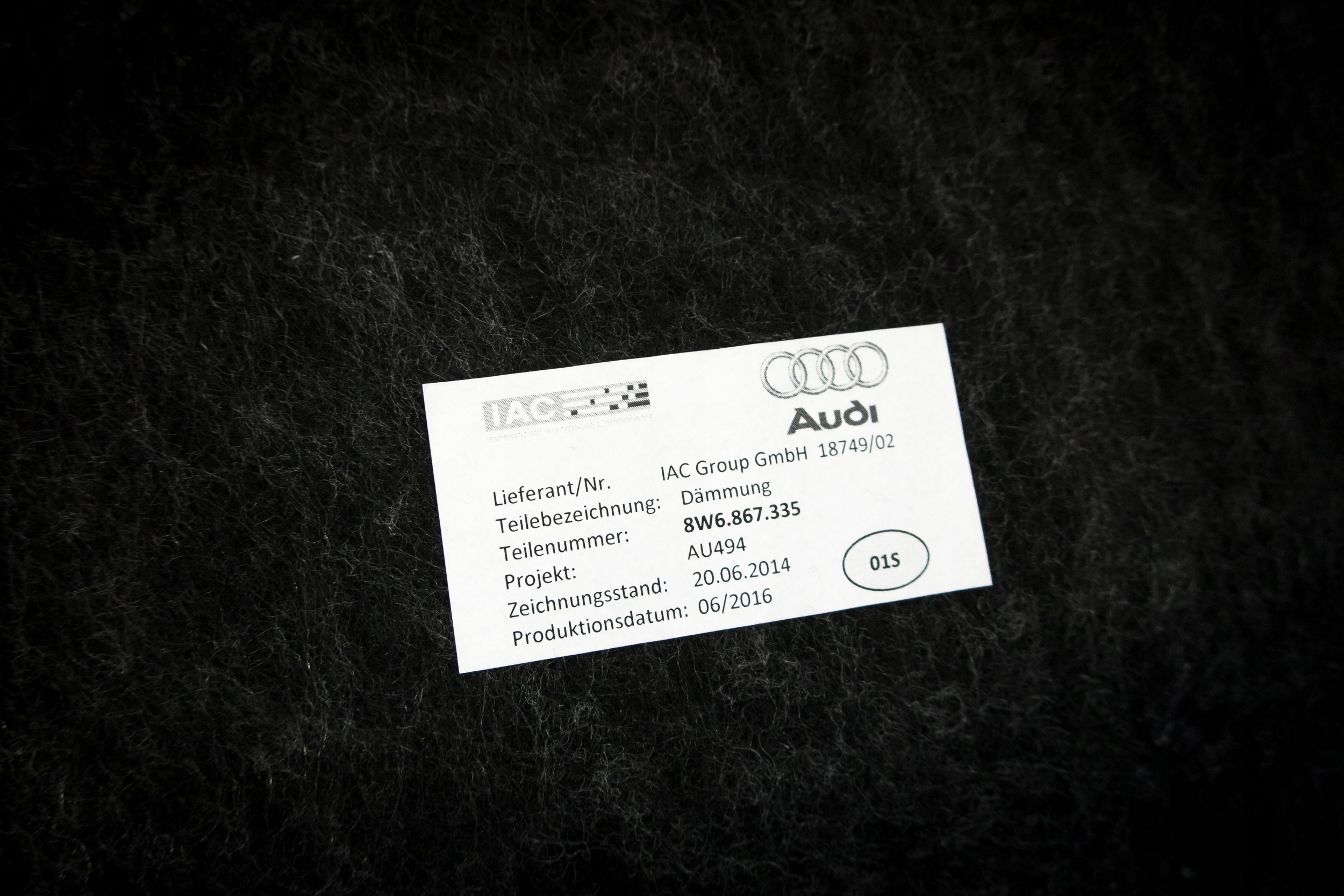 upholstery side rear Audi A5 S5 Coupe 8W6867336