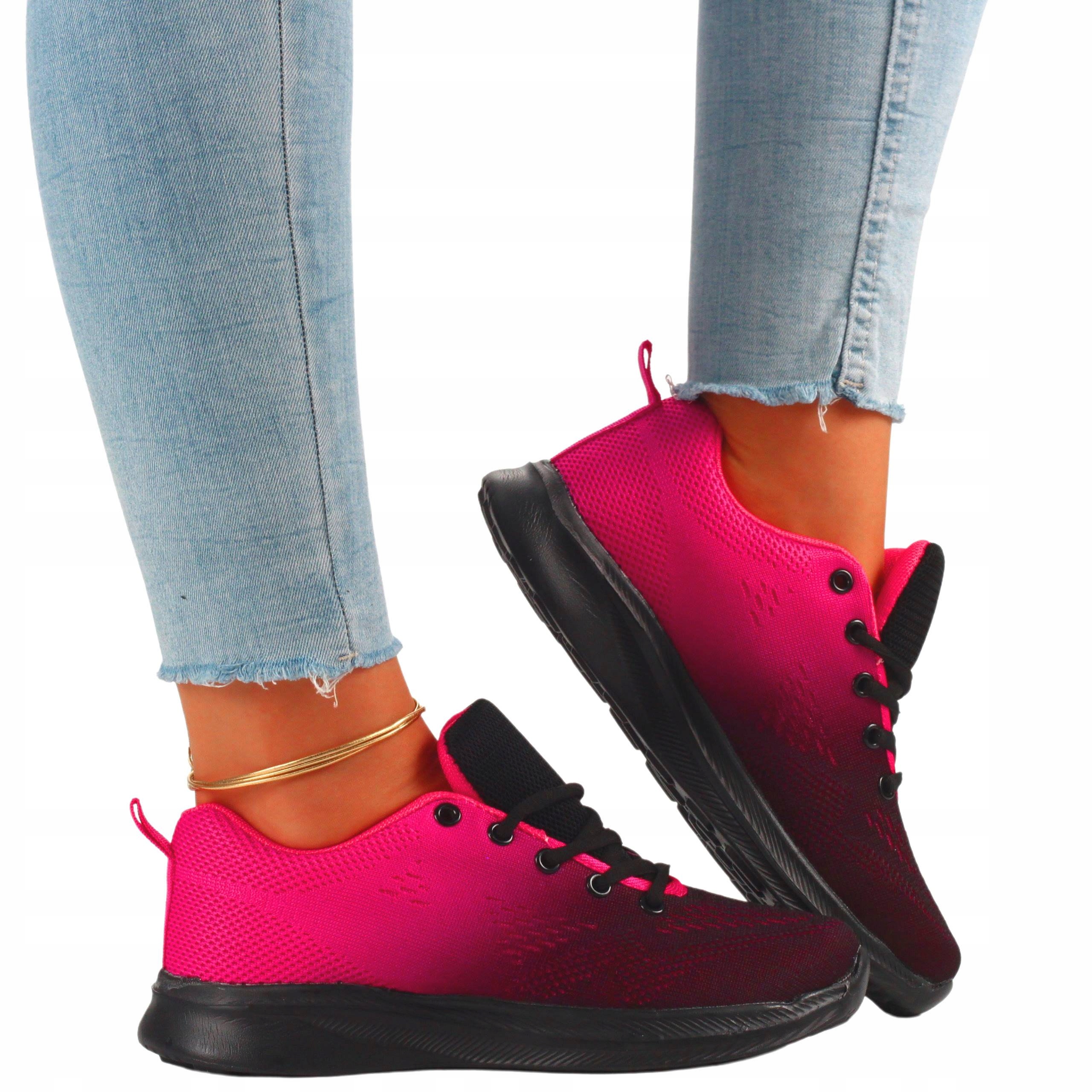 BUTY SPORTOWE DAMSKIE SNEAKERSY OBUWIE WIĄZANE