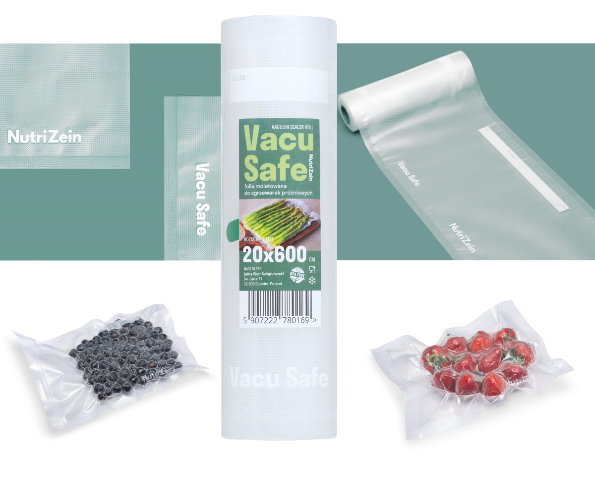 FOLIA DO ZGRZEWARKI PRÓŻNIOWEJ MOLETOWANA 20x600cm NutriZein Marka Inna