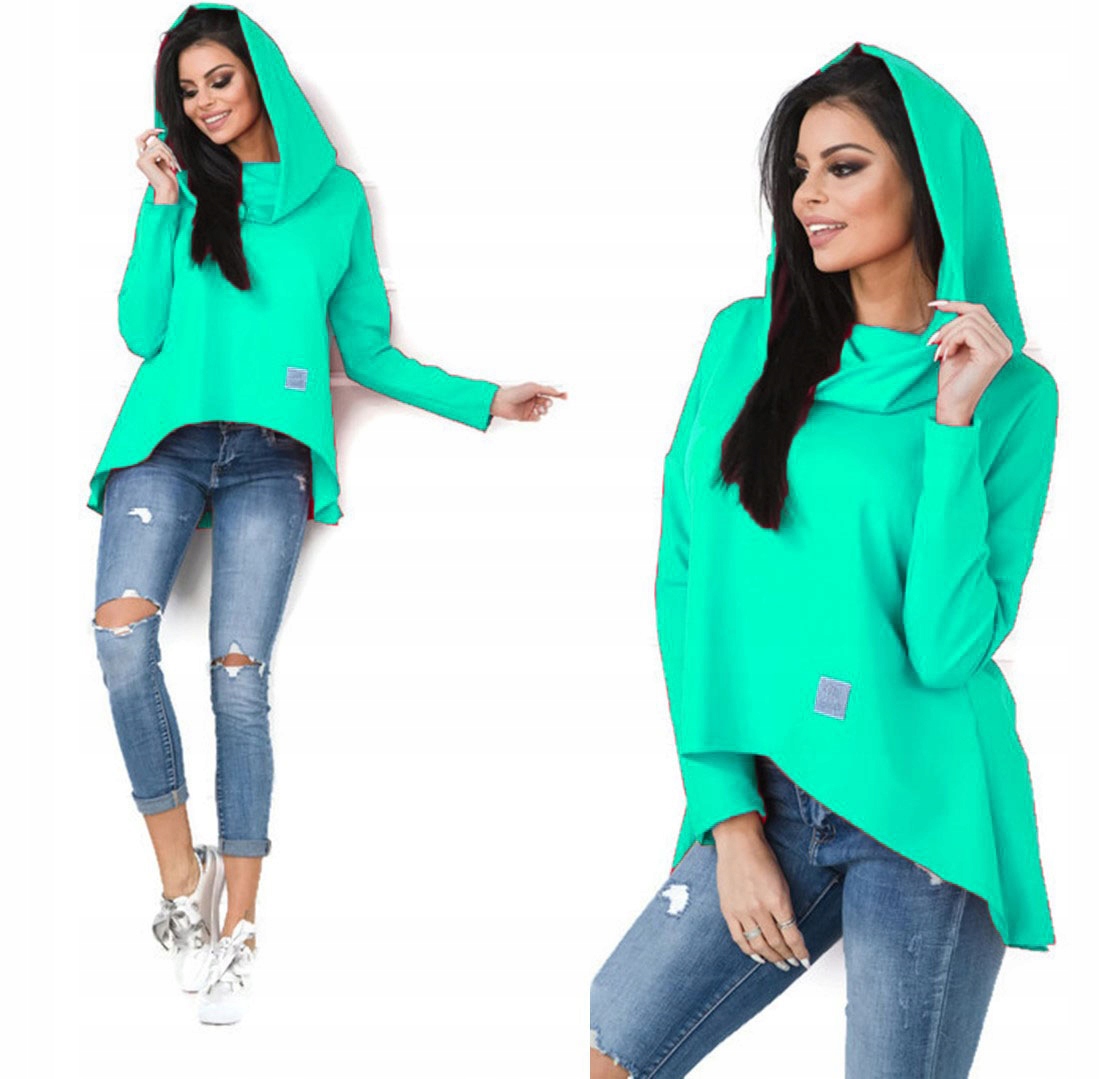 

Asymetryczna Tunika Bluza Sukienka Komin Kaptur XL