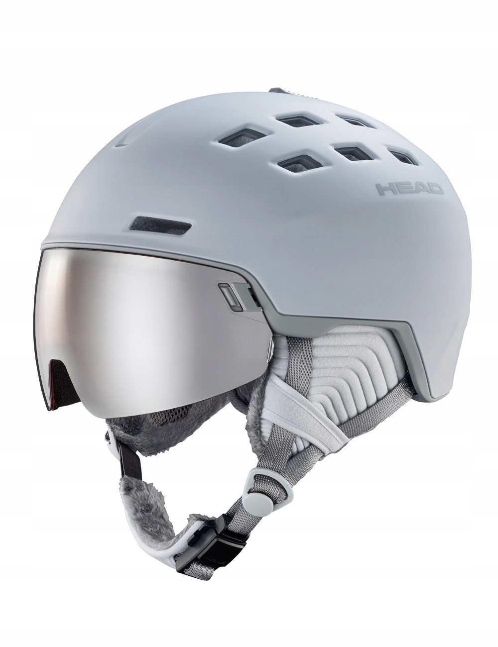 Kask narciarski damski z wbudowaną szybą Head Rachel grey Xs/s