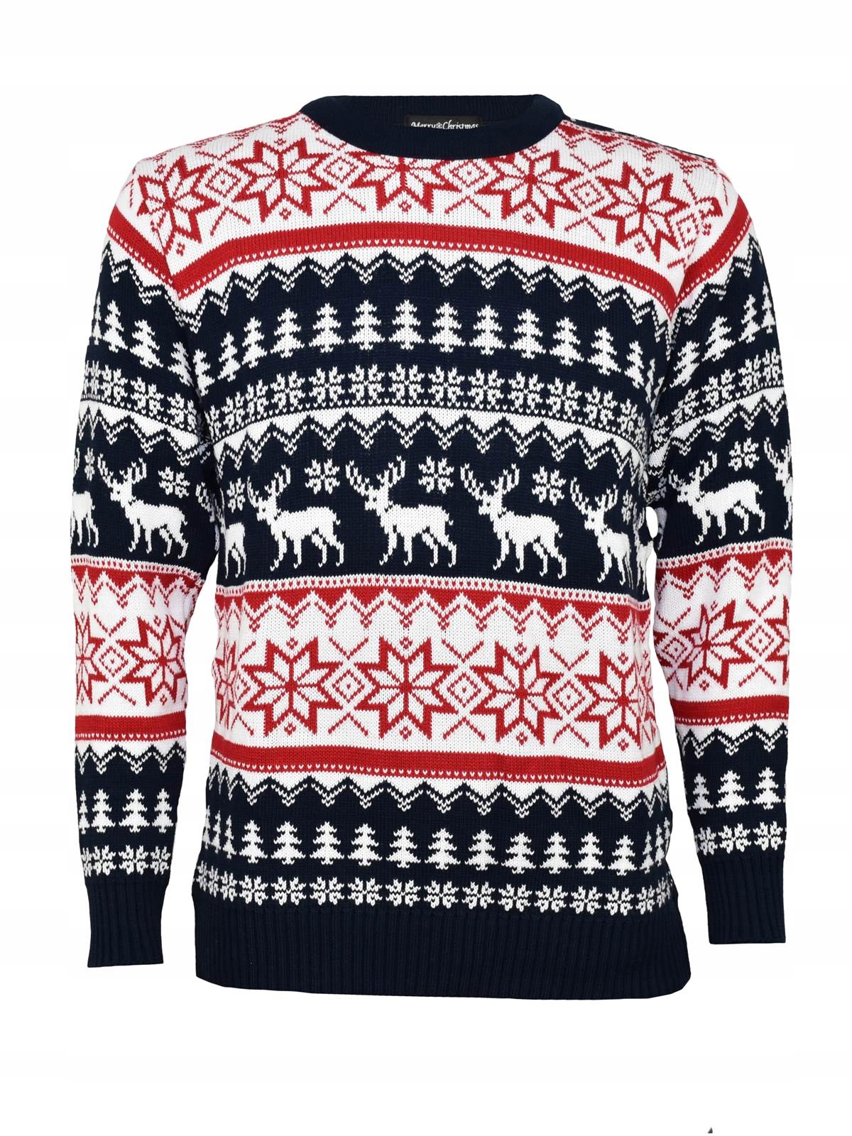 SWETER SWIATECZNY NORWESKI SNIEZKYNKI RENIFERY GRANAT CZERWIEN SWIATECZNE L Marka inna