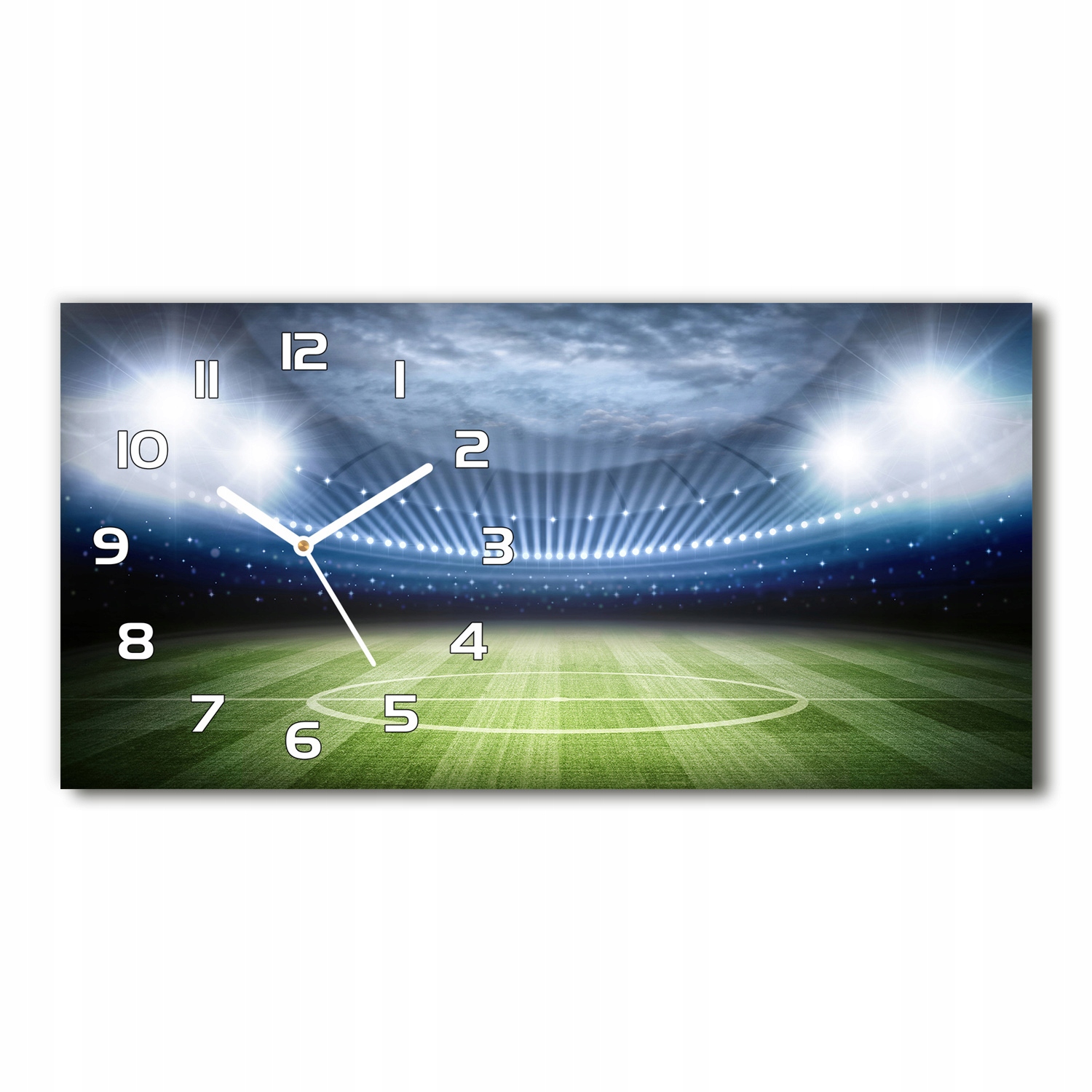 

Nowoczesny zegar ścienny, szklany Stadion 60x30 cm