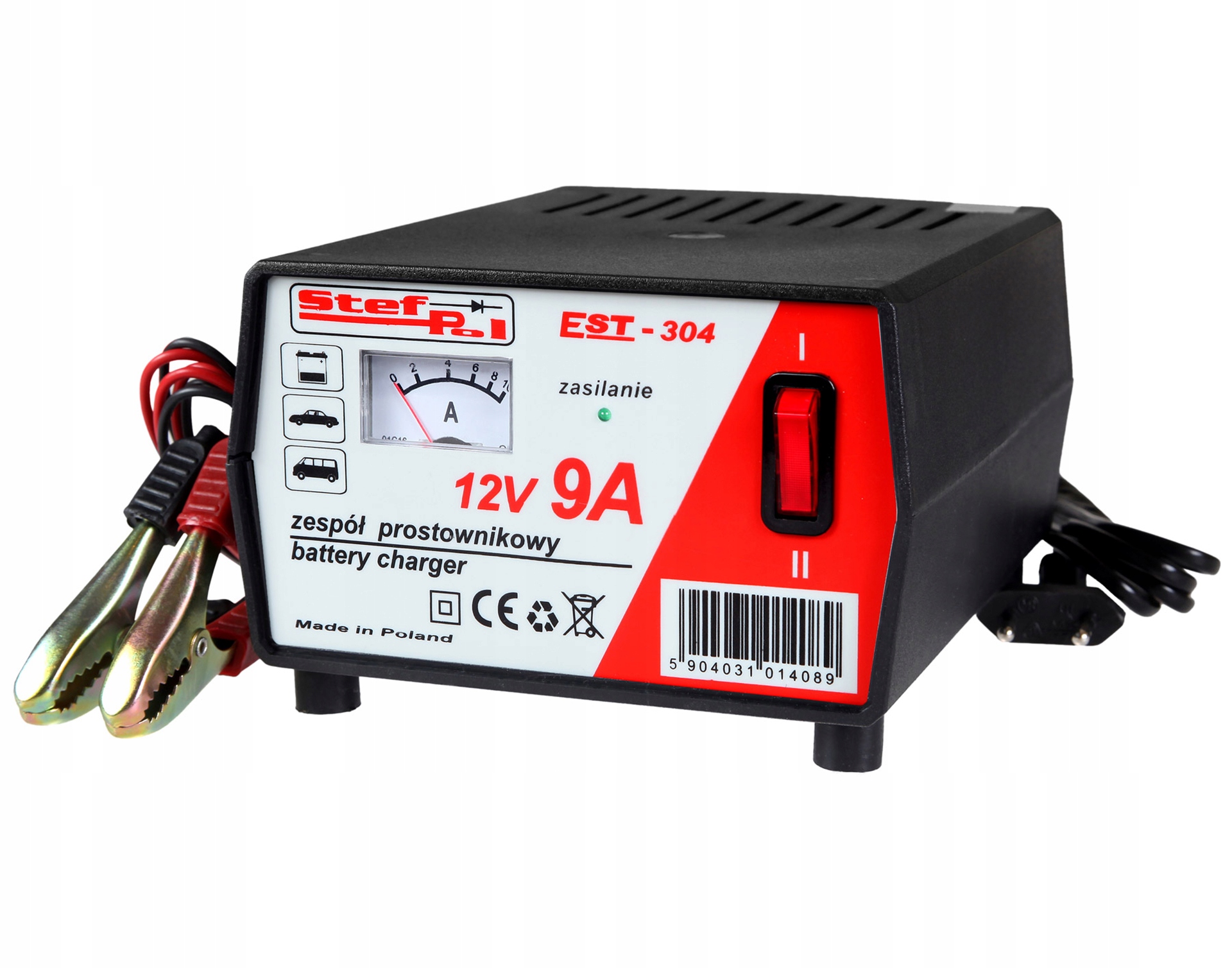 Польский выпрямитель EST-304 12V 9a 34-90AH FV Gw