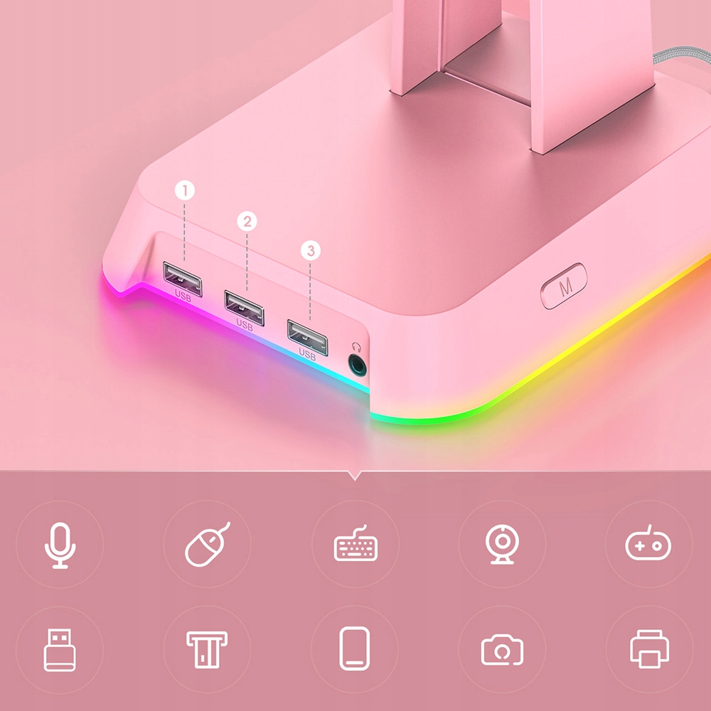 ONIKUMA STOJAK UCHWYT PODSTAWKA NA SŁUCHAWKI RGB DO GRANIA DLA GRACZY Kod producenta ON-ST2/PK