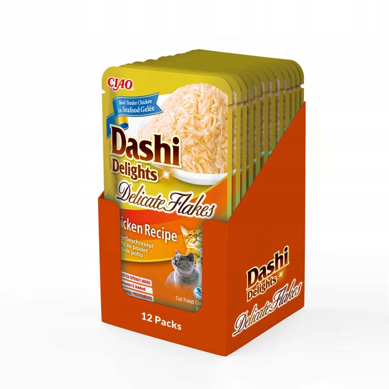 Levně Inaba Cat Dashi Delights Vločky s kuřecím masem 12x40g