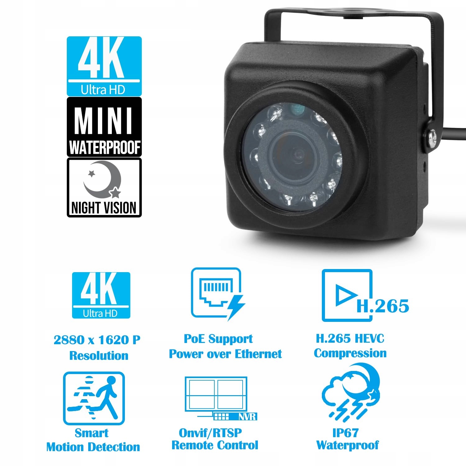 REVODATA Kamera IP 5MP POE Zewnętrzna IP65 Ultra HD 2880x1620 Nocna Wizja — miniatura 2