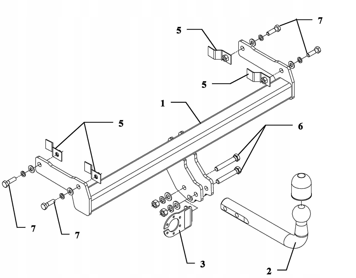 Hak holowniczy VOLKSWAGEN CADDY II 1996-2000 7pin Producent Auto-hak