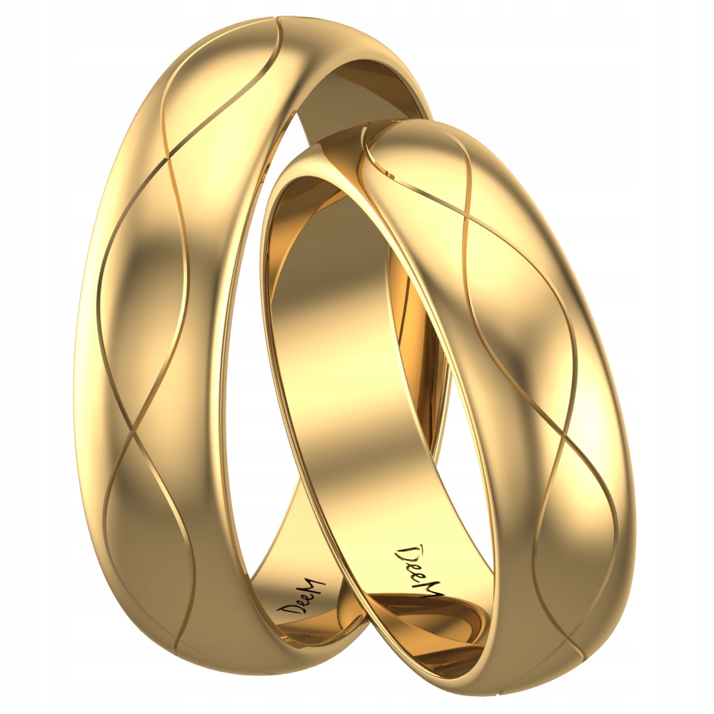 ZŁOTO PR 333 OBRĄCZKI ŚLUBNE PÓŁOKRĄGŁE BŁYSZCZĄCE Marka Świat Obrączek