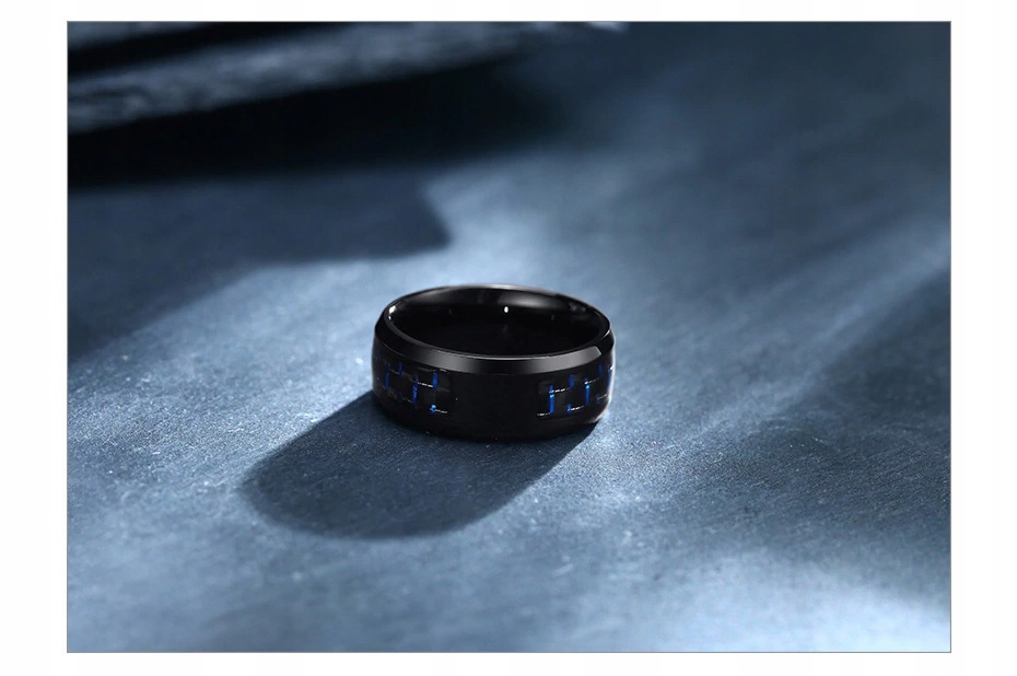 CZARNA OBRĄCZKA SYGNET PIERŚCIONEK WŁÓKNO WĘGLOWE KRZYŻ TEMPLARIUSZY R17 Materiał stal