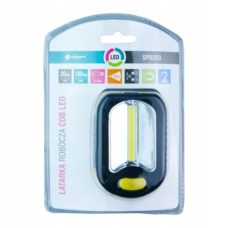Latarka robocza COB LED, 20 + 180 lm Model inny