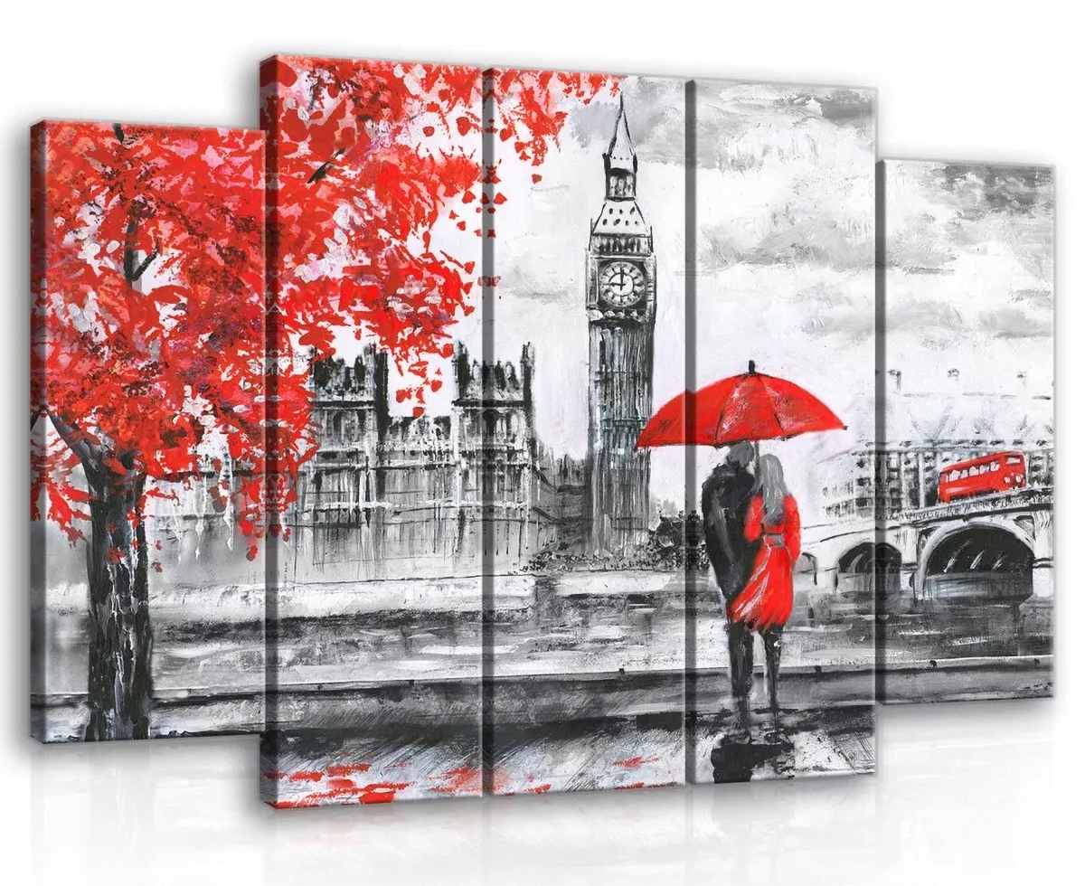 Obraz Na Plátne Canvas 150x100 Londýn Big Ben Mesto Jeseň Prechádzka Dážď