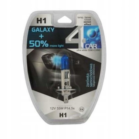 

Żarówka H1 12V Blue GALAXY+50% 4car