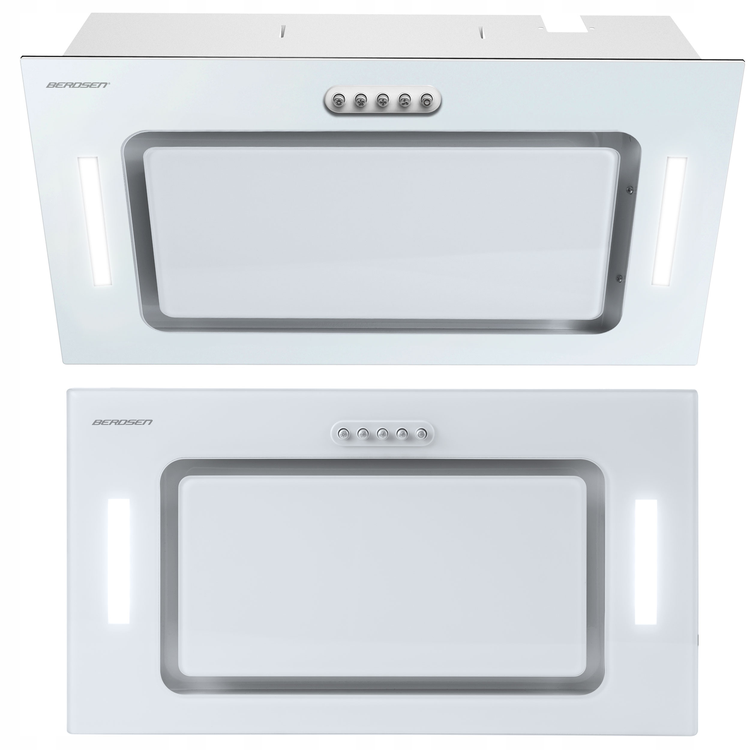 Kuchyňský Odsavač Par Podskříňkový Sklo Led 52 cm Moderní Bílý BE-52A