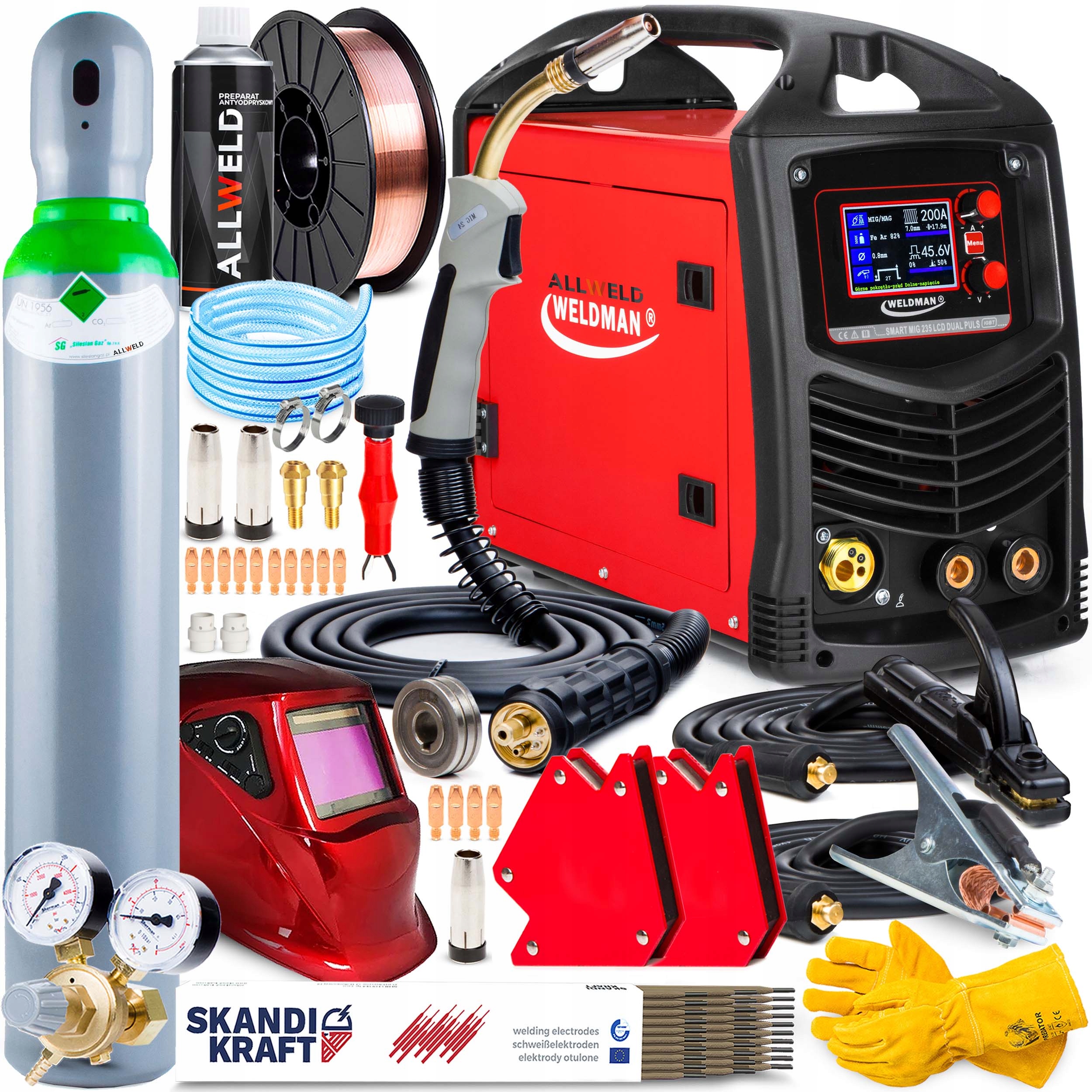 Invertorová Svářečka Weldman Mig 235 Puls Mma Tig DC 200A 230V Alu Synergie