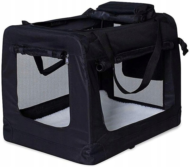 Składany Transporter Dla Psa Lionto Torba Transportowa Czarna M 42x44x60 CM