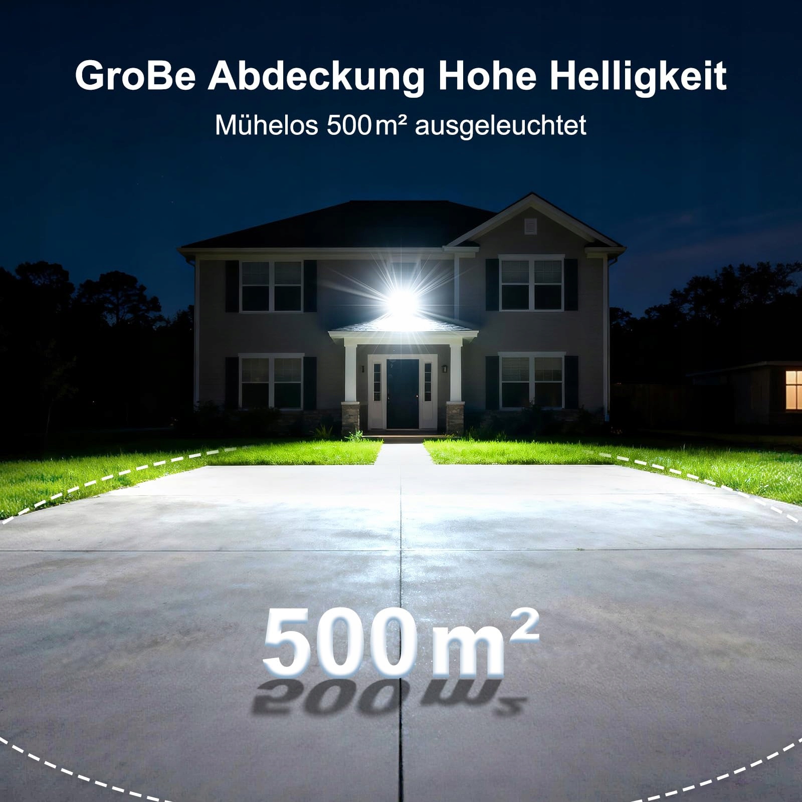 Reflektor LED Ogrodowy Parkingowy Zimny Biały | 200W 28000lm IP67 POWFUL — miniatura 2