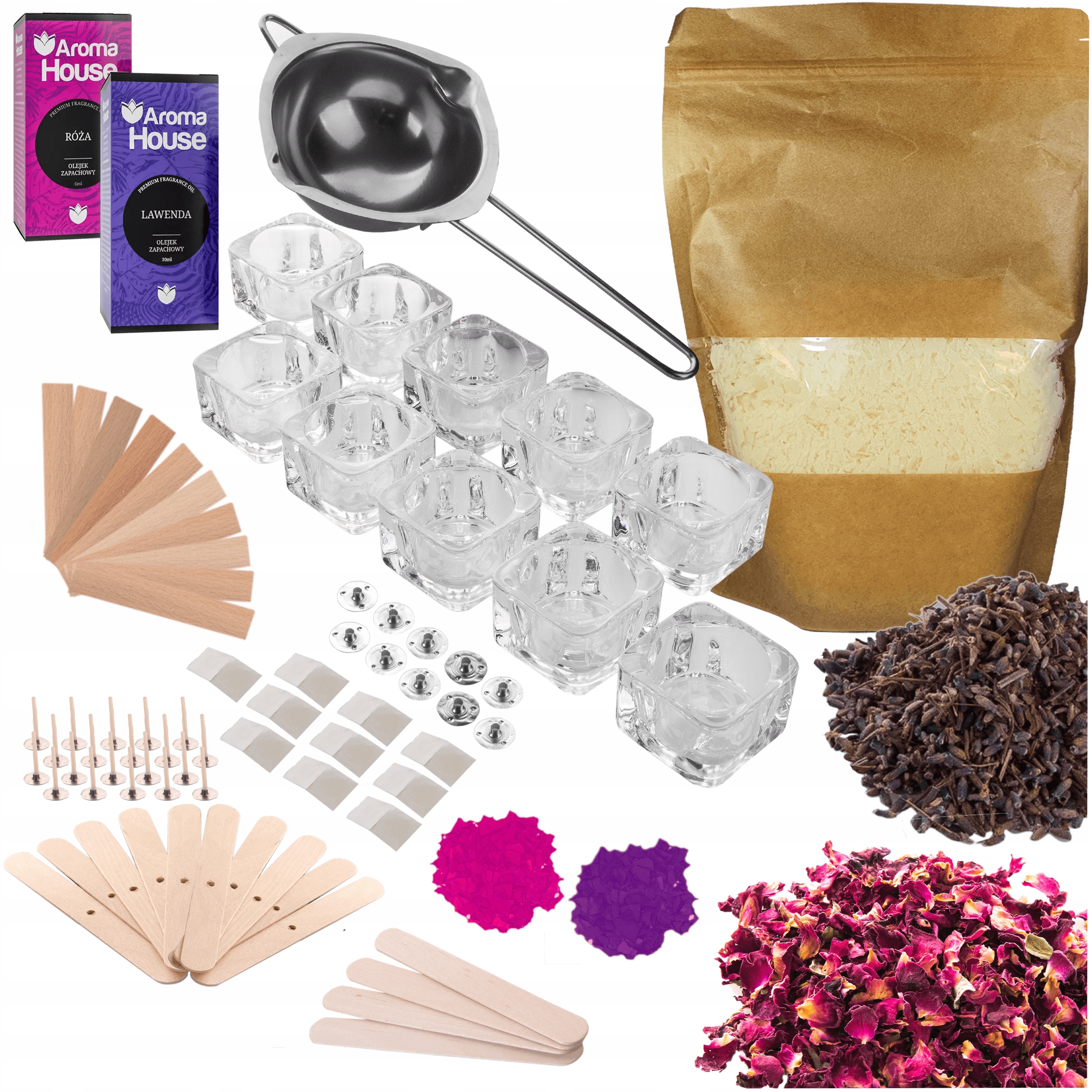 ZESTAW DO ROBIENIA ŚWIECZEK WYROBU ŚWIEC SOY DIY