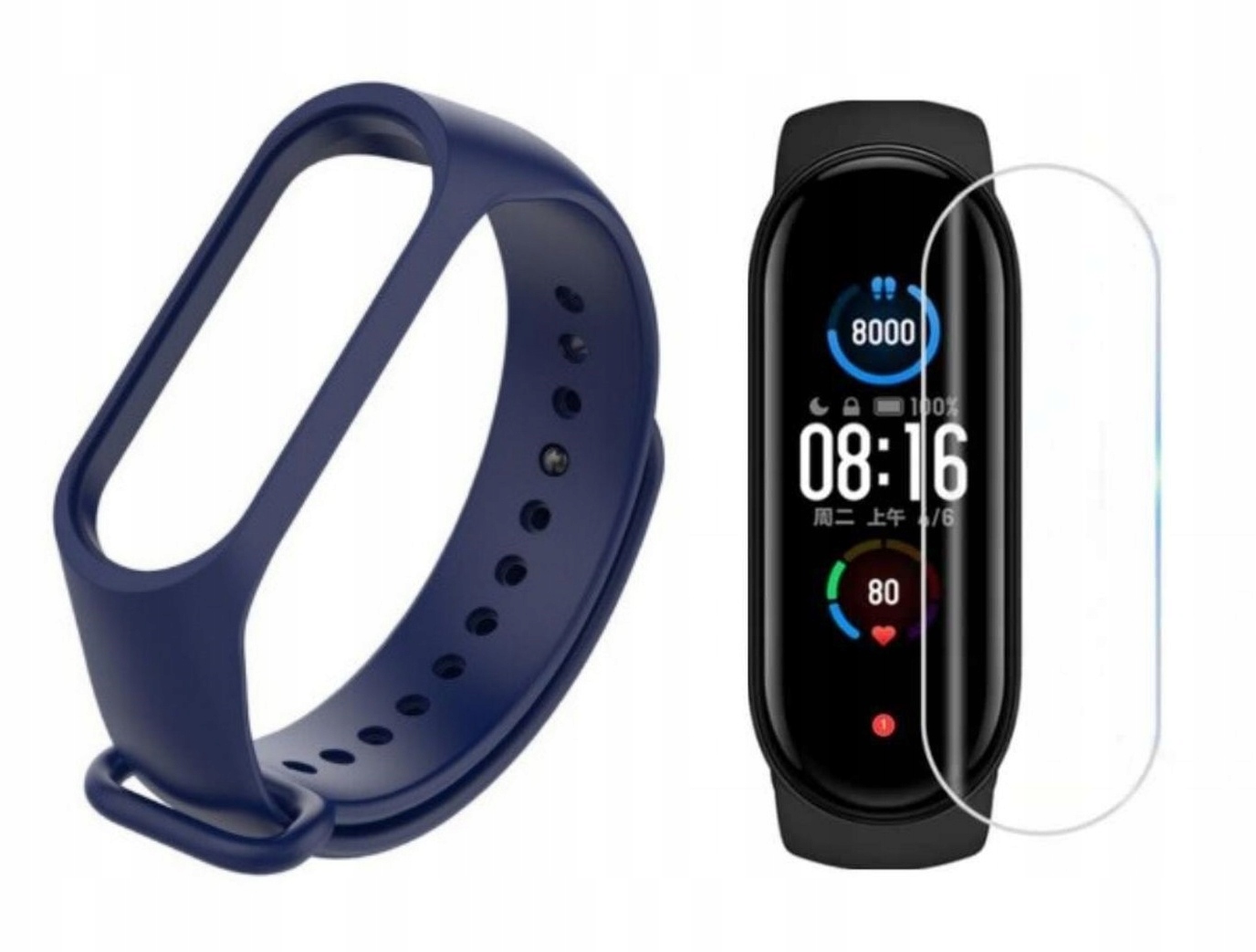 

Opaska Pasek Zamienny Do Xiaomi MI Band 5 + Folia