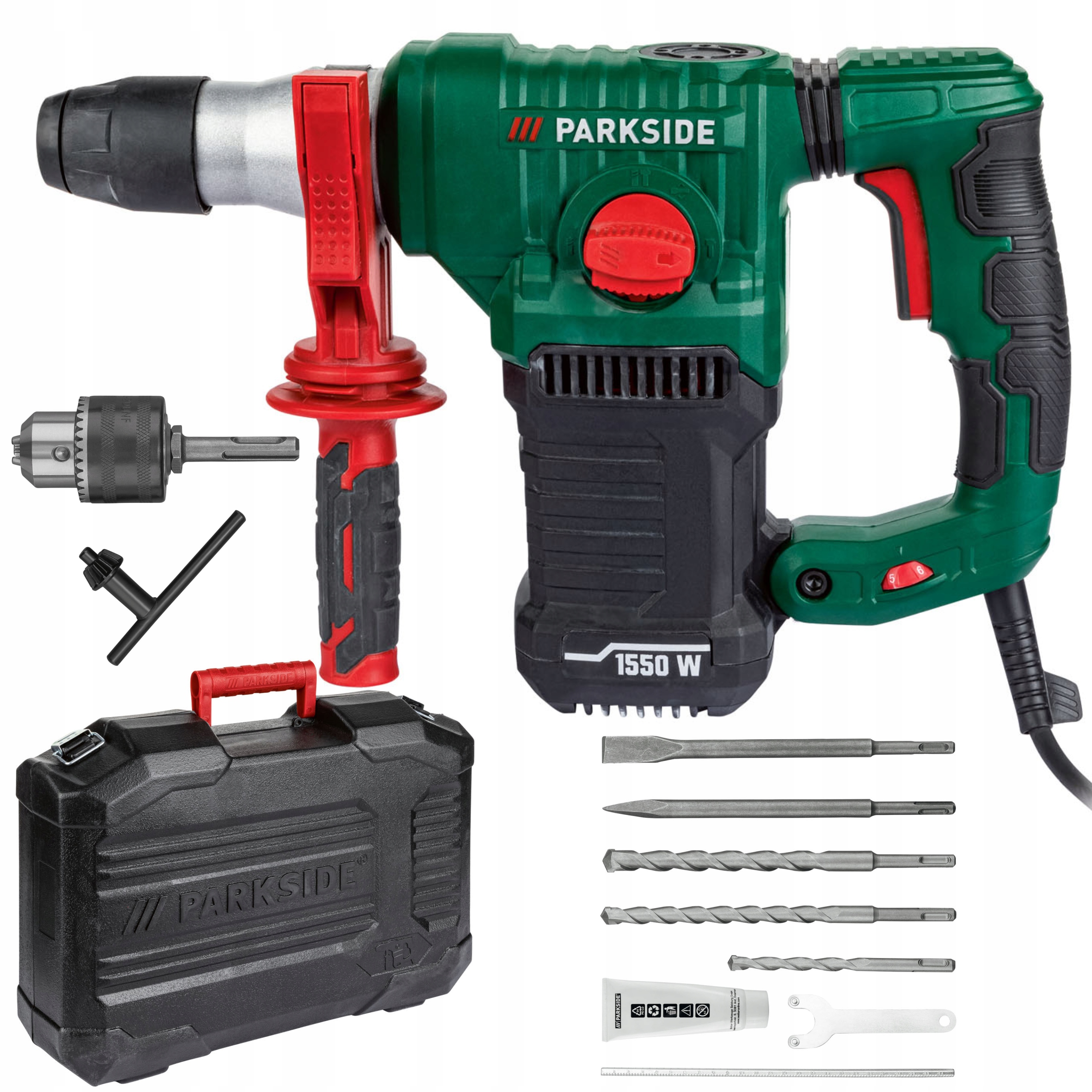 MŁOTOWIERTARKA PARKSIDE 1500W WIERTARKA UDAROWA MŁOT SDS PLUS + WIERTŁA