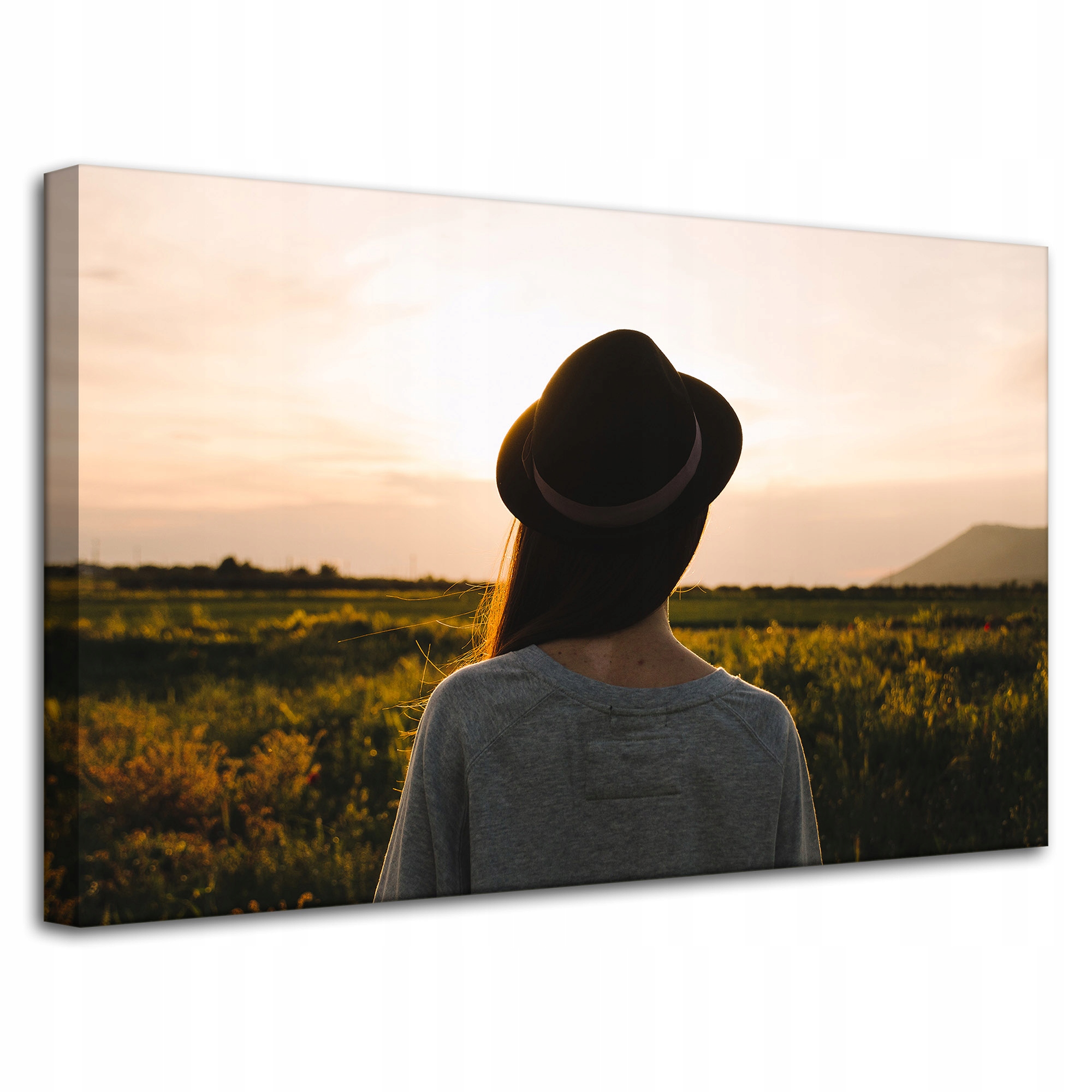 Obraz Canvas Příroda Žena v klobouku 80x50 cm