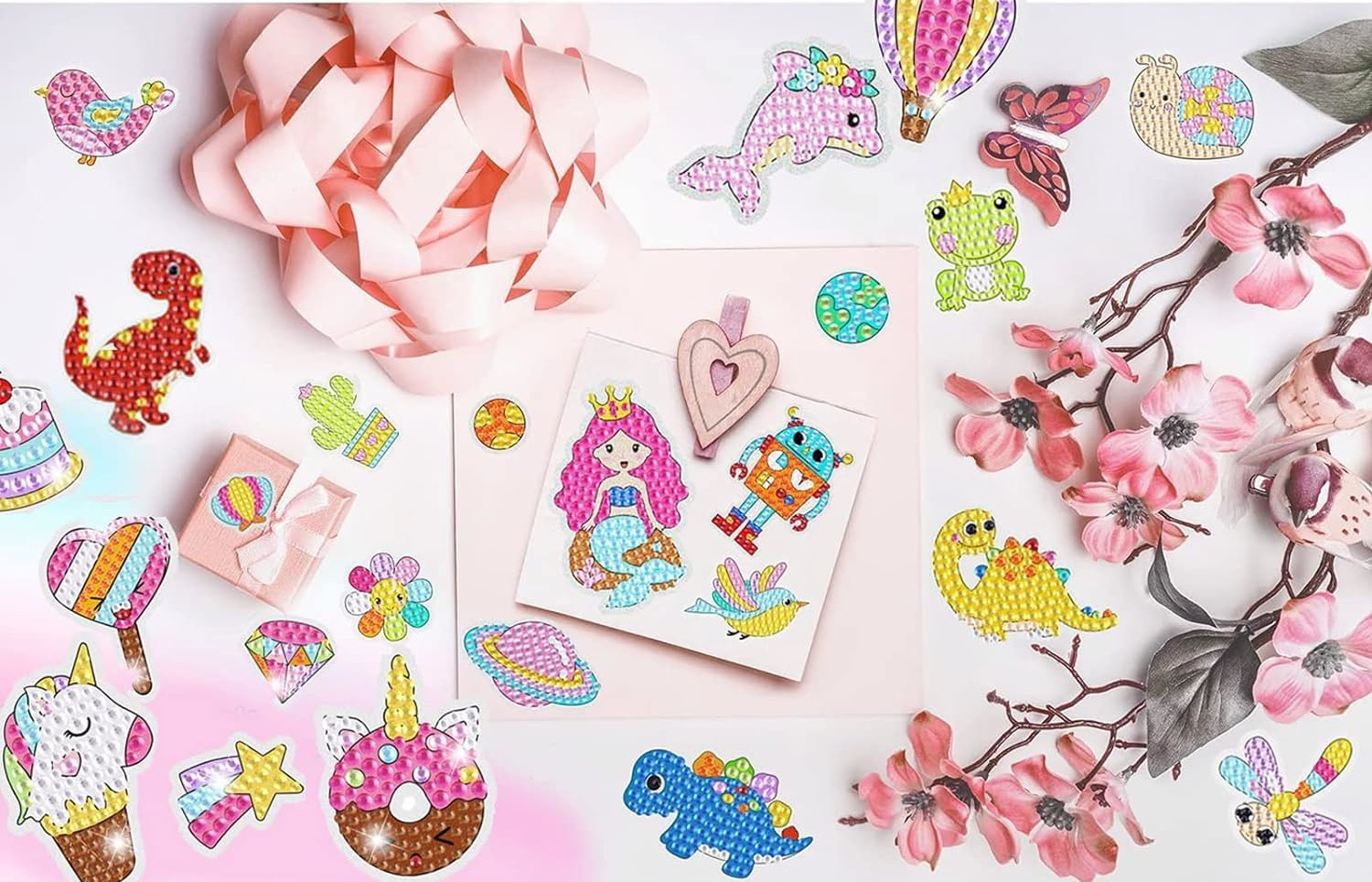 ZESTAW DO MOZAIKI HAFTU KOLOROWE DIAMENTY NAKLEJKI PREZENT DZIEŃ DZIECKA Płeć chłopcy dziewczynki