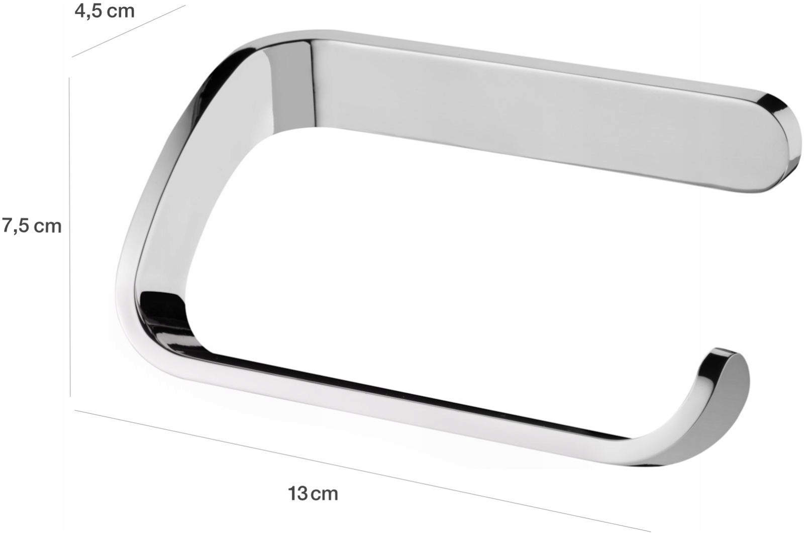 Wieszak uchwyt na papier toaletowy ścienny chrom Kolor srebrny