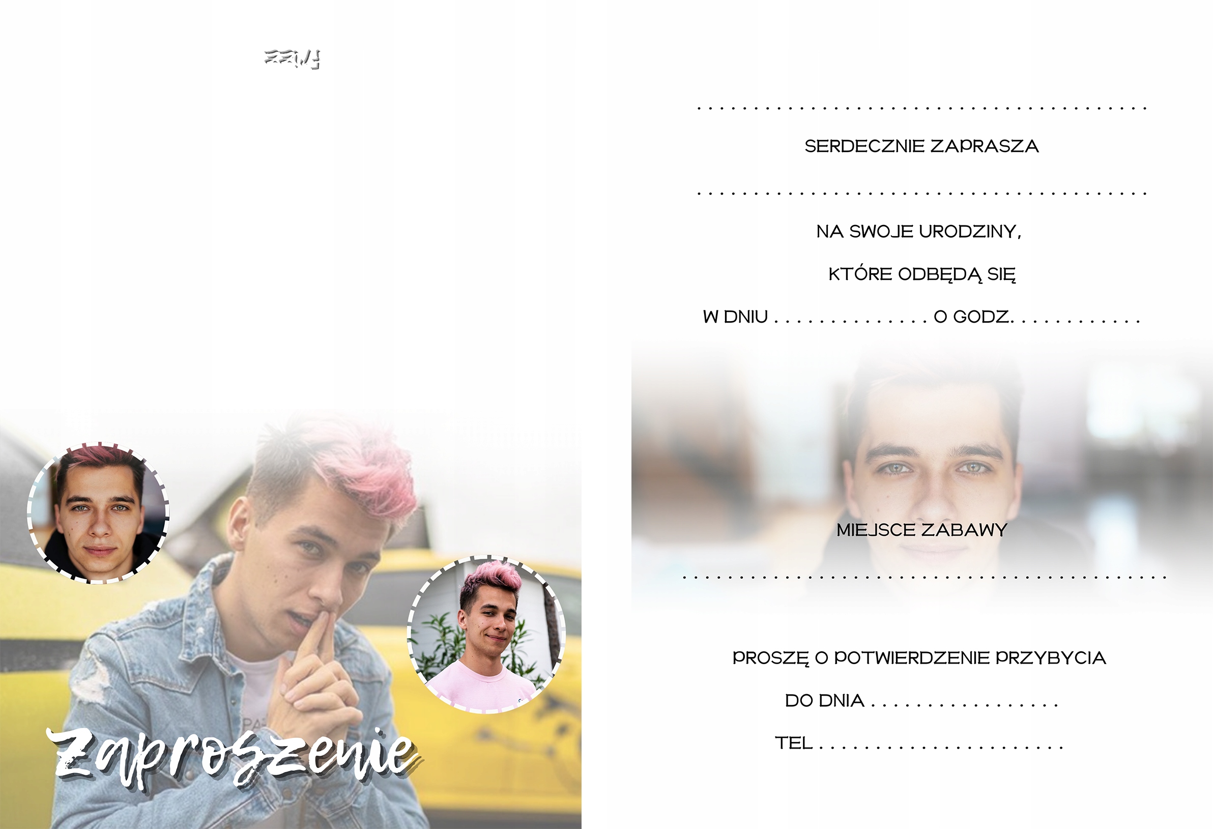 ZAPROSZENIE FRIZ ZAPROSZANIA URODZINOWE 20x15 cm Marka inna