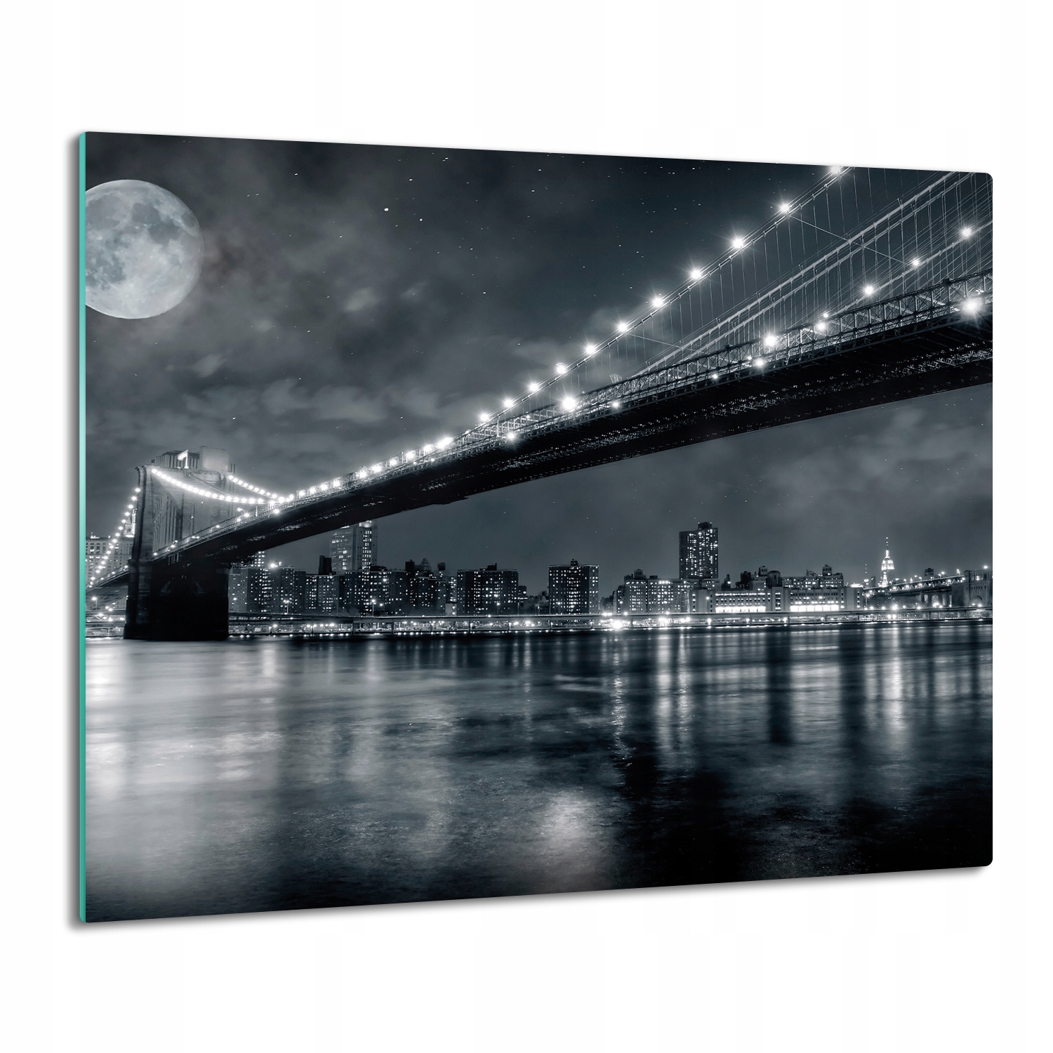 skleněná krytka splashback Most Brooklyn noc 60x52