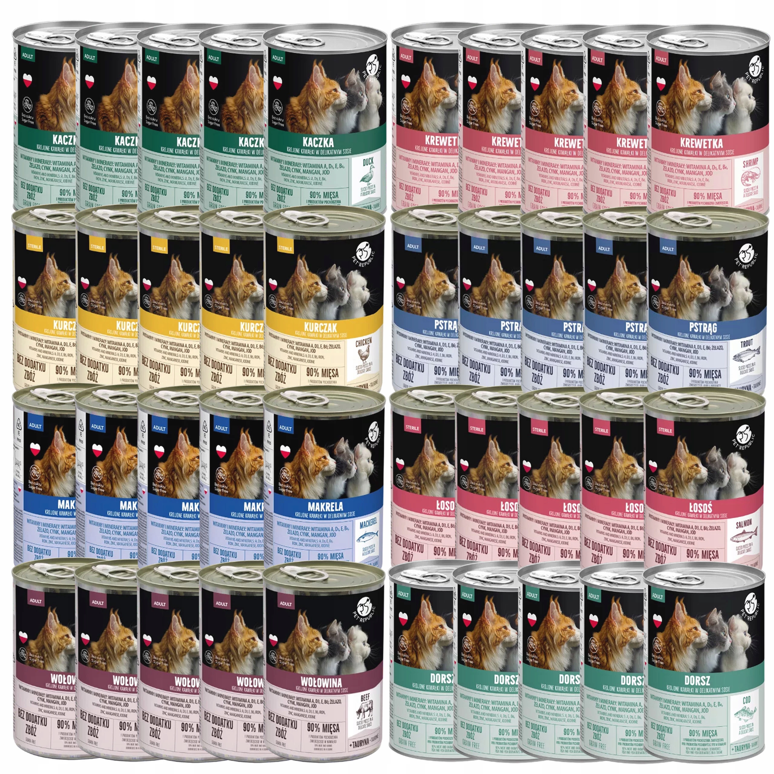 Levně Pet Republic krmivo pro kočky pro kočky mix chutí 40 x 400 g