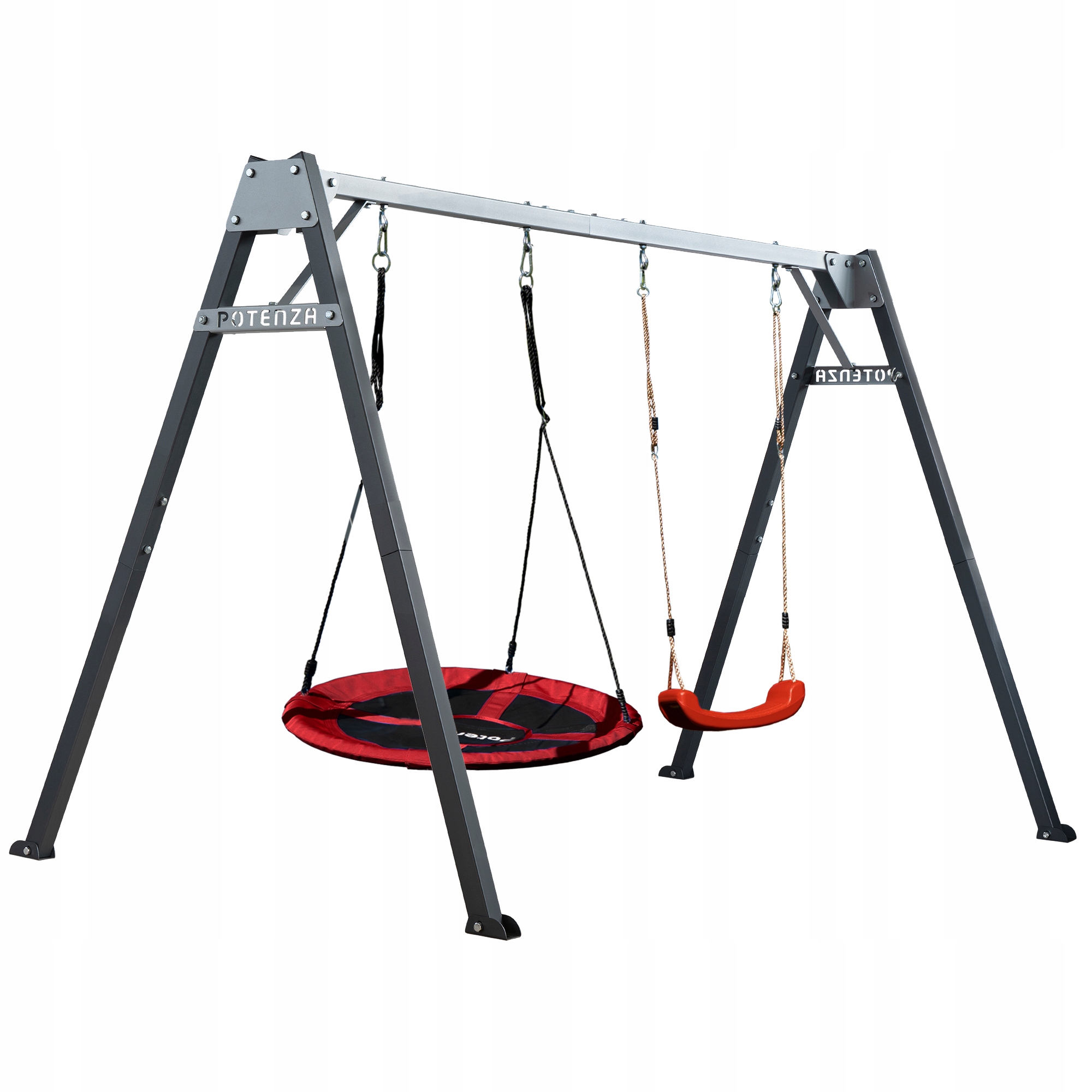 Potenza Huśtawka ogrodowa dla dzieci stelaż Ocynk Polski, bocianie gniazdo