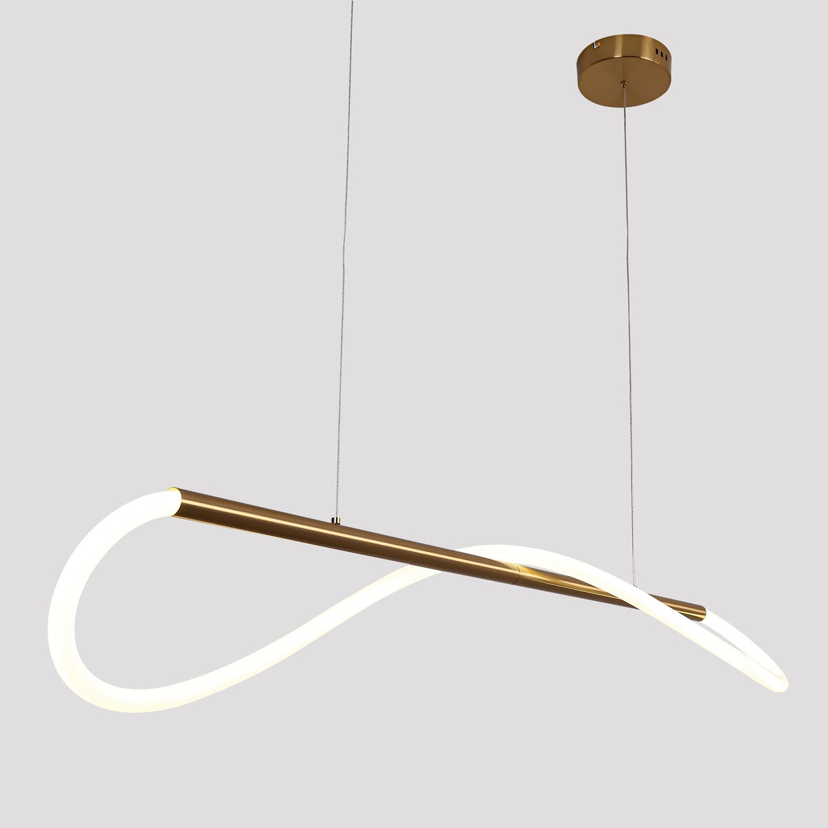 Ozdobná zlatá lampa nad stôl Led snake Meleca had 100 cm rodinný stôl