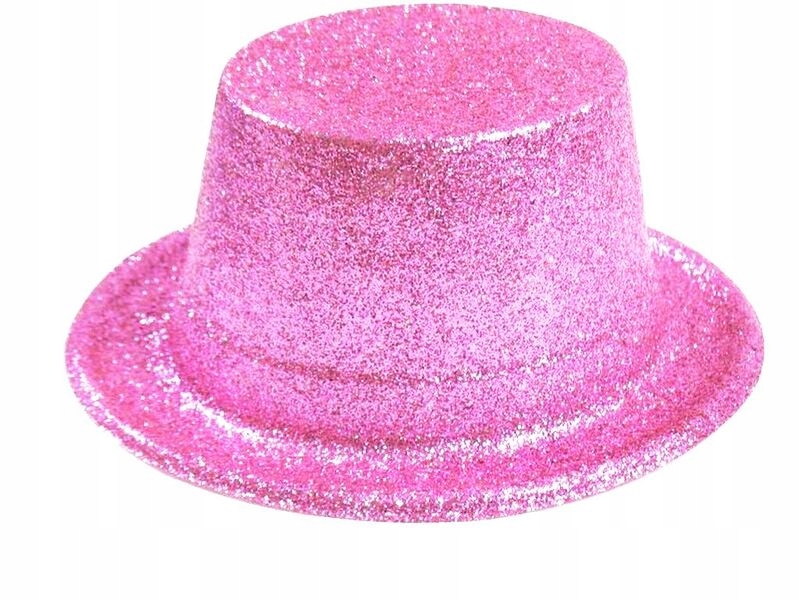 KAPELUSZ CYLINDER BROKATOWY RÓŻOWY 50-52CM