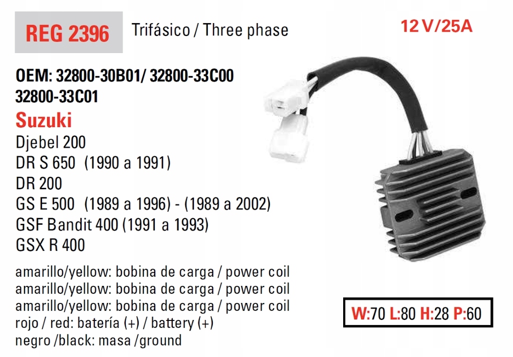 Regulátor Napätia Suzuki Gsf 400 Bandit '90-'94 Gs 500E '89-'02 Dr 6