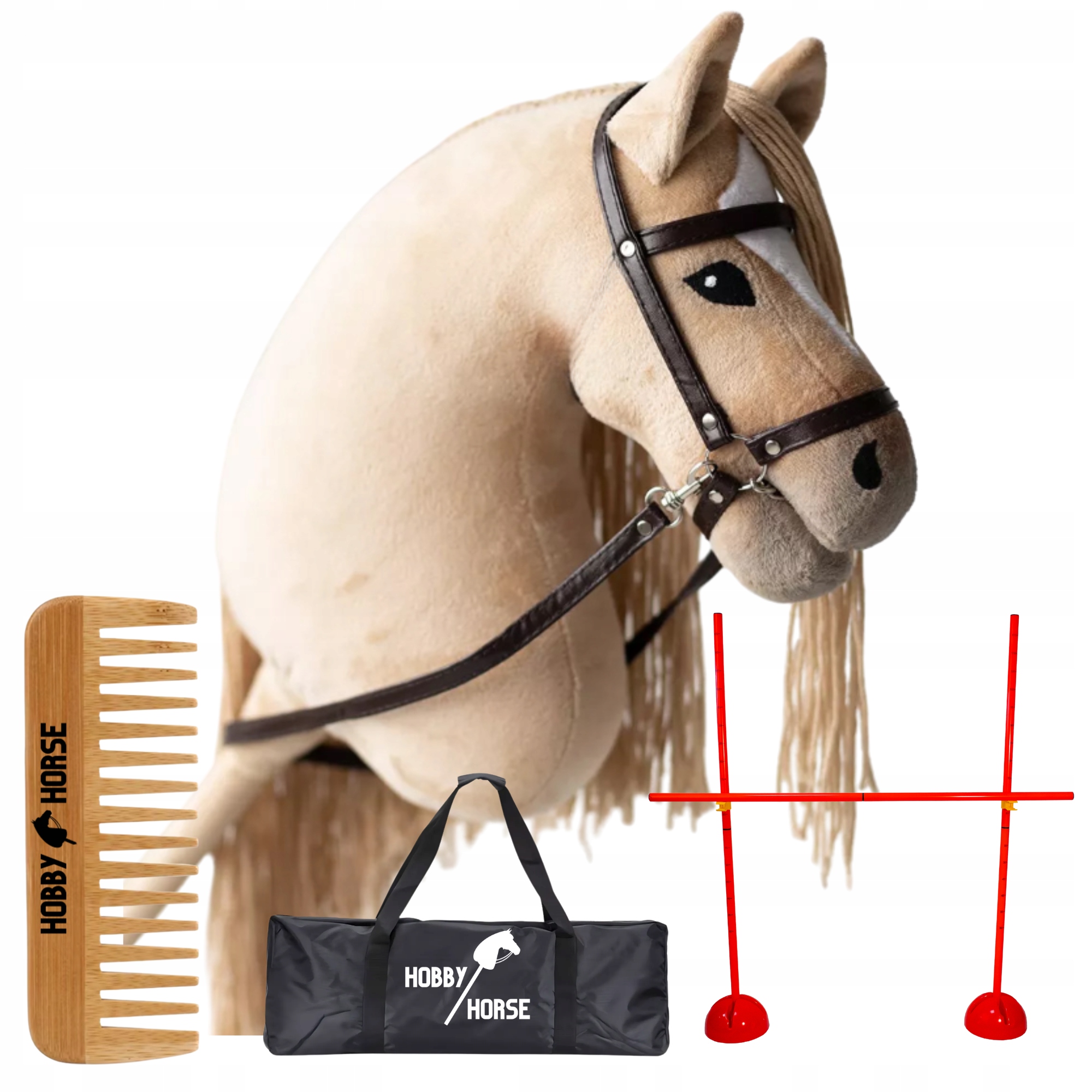 Zestaw Hobby Horse Koń Na Kiju A4 Przeszkoda Do Skakania 120CM Grzebień