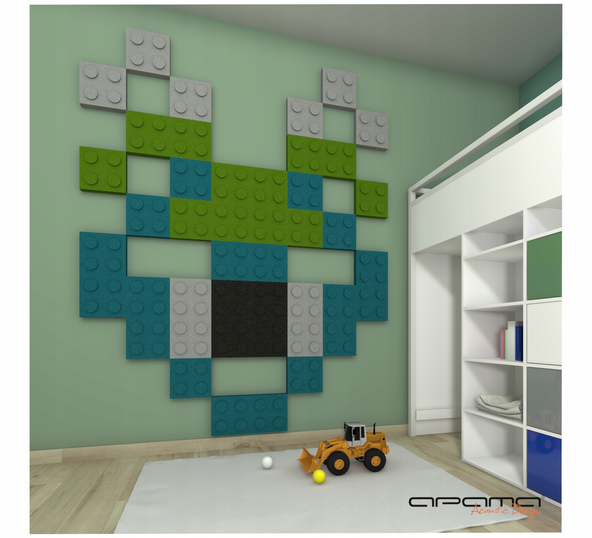 Akustyczny panel SAMOPRZYLEPNY pianka 25x50 klocek dekoracyjny Marka Apama