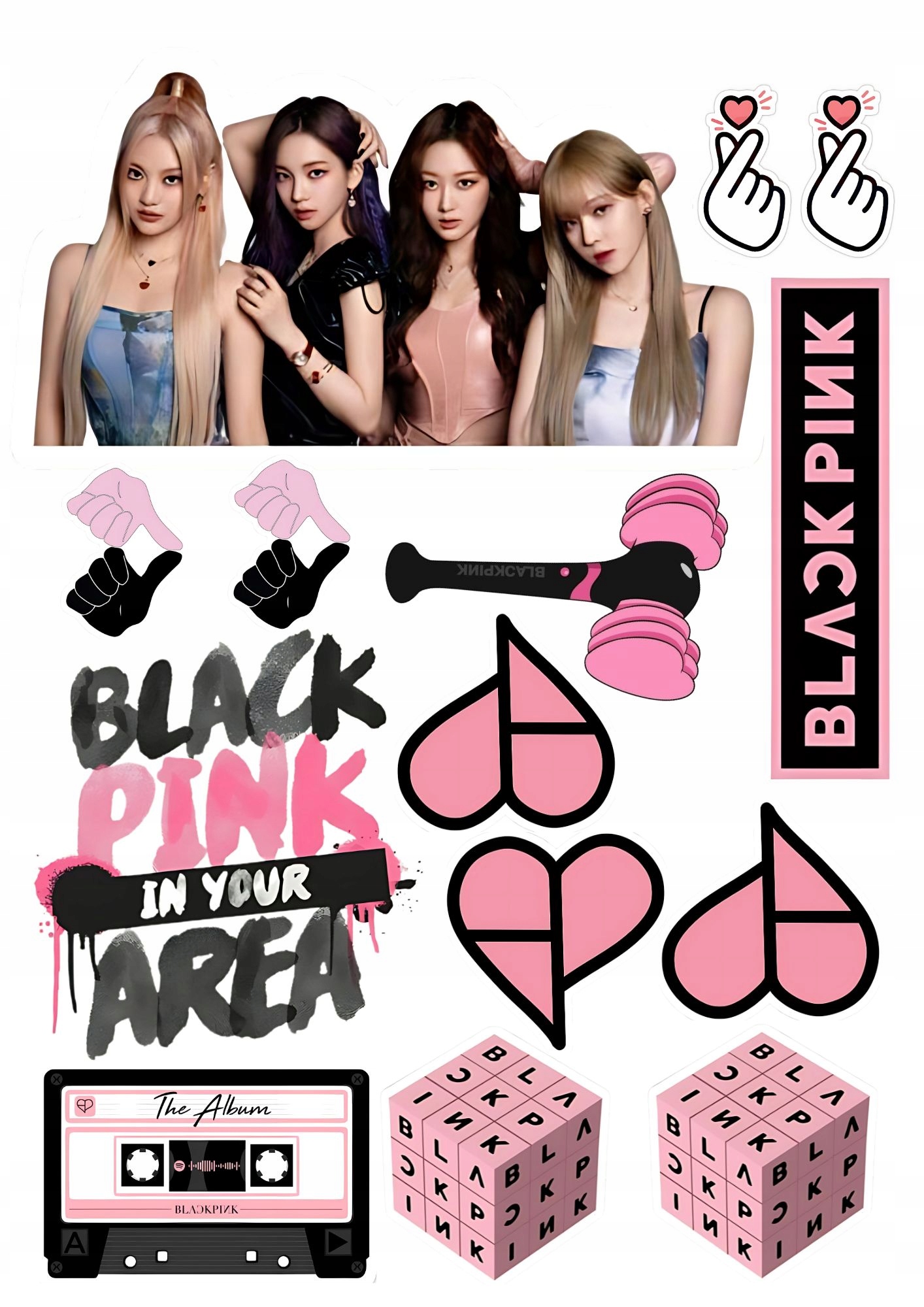 Wydruk na masie cukrowej Blackpink na tort