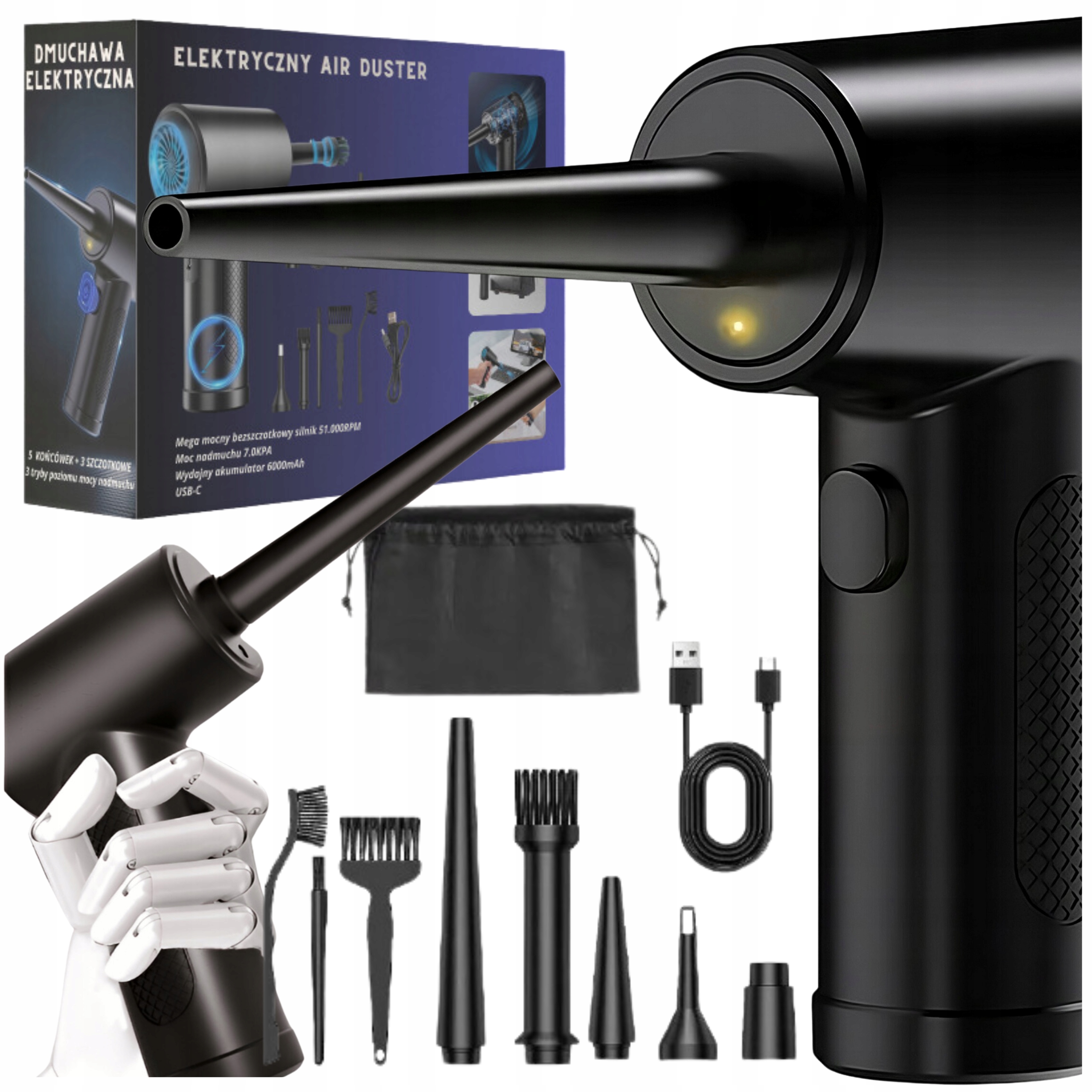 Elektrická vzduchová pumpa Silná Stlačený vzduch pro prach Air Duster