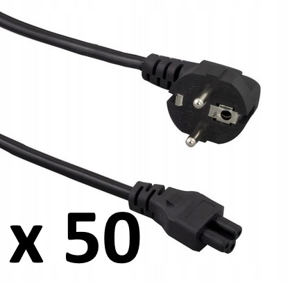 50 x napájecí kabel čtyřlístek pro notebook kabel k napájecímu zdroji 75 cm Kepler