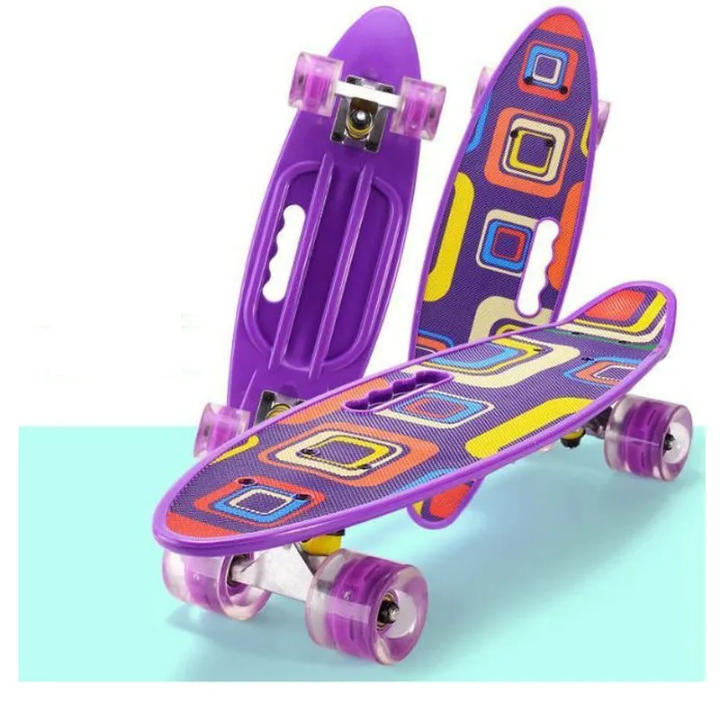 FISZKA DESKOROLKA DLA DZIECI ŚWIECĄCE KOŁA LED 59CM SOLIDNA SPACE ABEC7 RGB Długość decku 59 cm