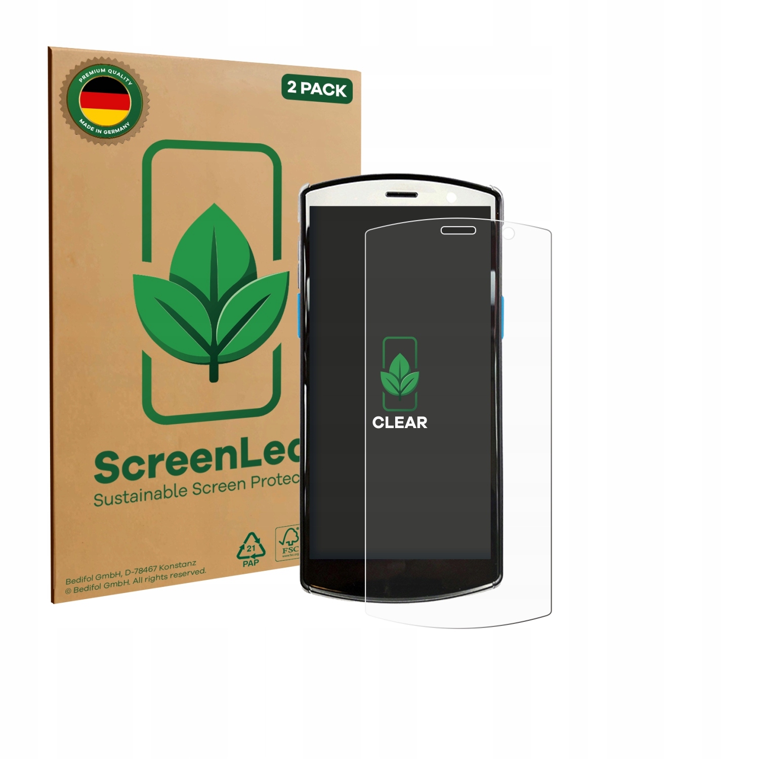 ScreenLeaf Ekologiczne Szkło Hartowane do Unitech EA510, 2 sztuki