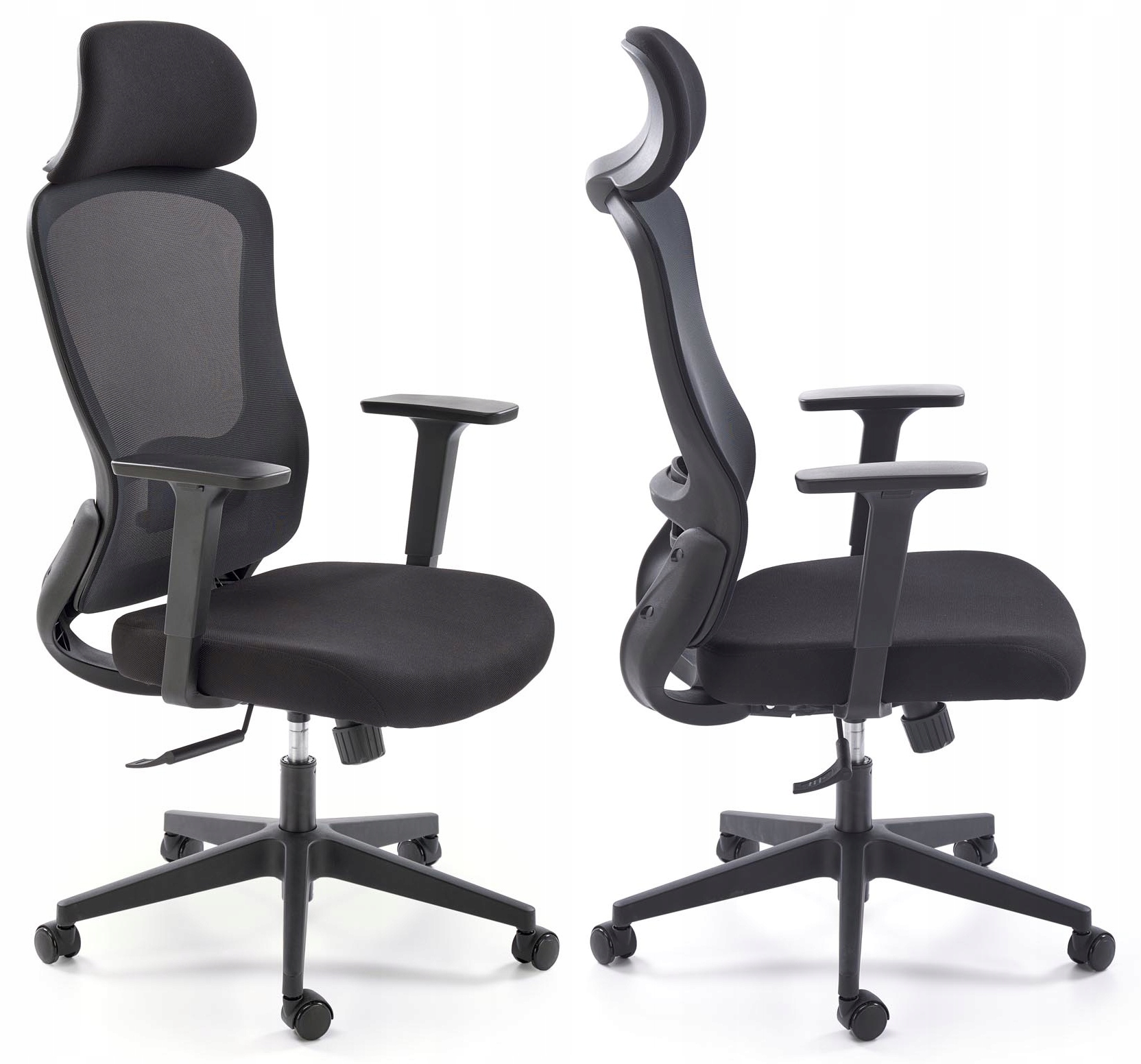 Fotel Biurowy Ergonomiczne Krzesło Obrotowe Sonar Czarny Halmar